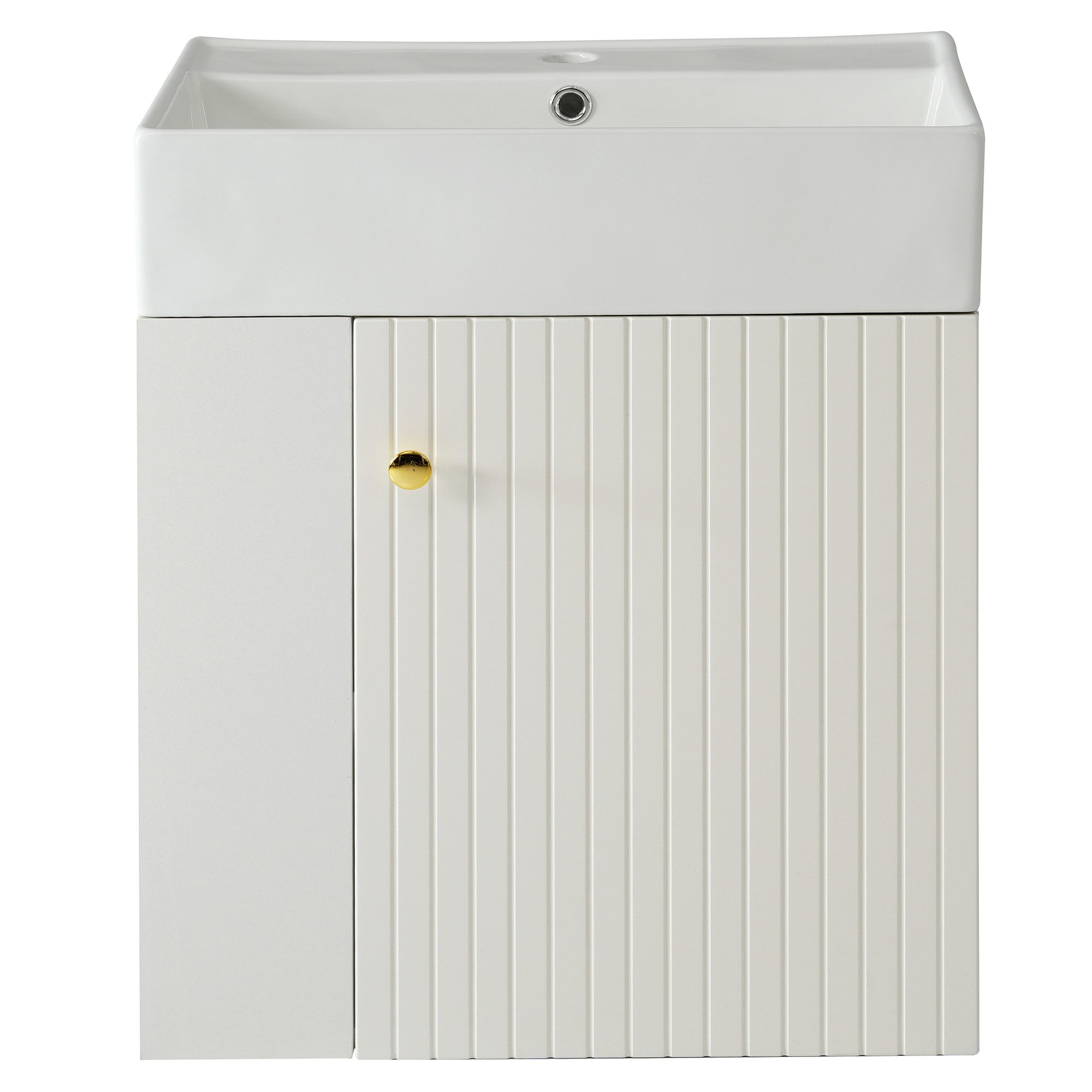 REDOM Waschtisch Waschtisch mit Unterschrank 55 cm (Hängend), Mit Stauraum für Handtücher und Toilettenartikel