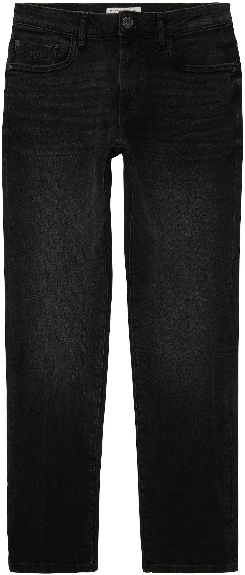 TOM TAILOR 5-Pocket-Jeans Josh mit used Reißverschluss dark