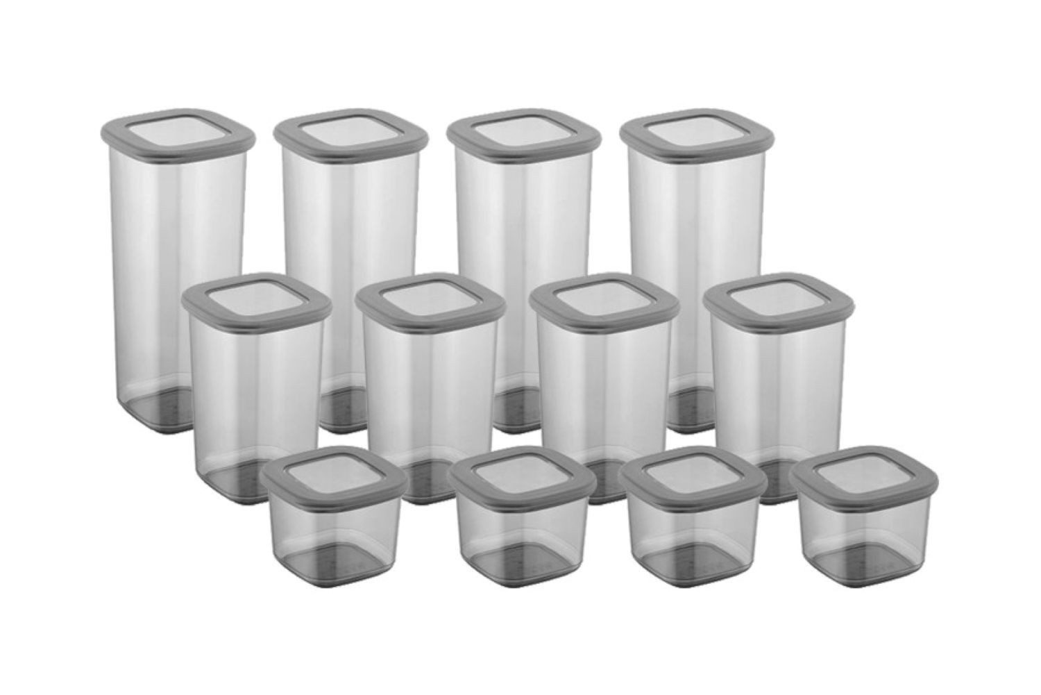 Hermia Concept Vorratsdose 100% PLASTIC, 10 x 10 x 24,5 cm / 1750 ml (8 Pieces) M1109, (24-tlg)