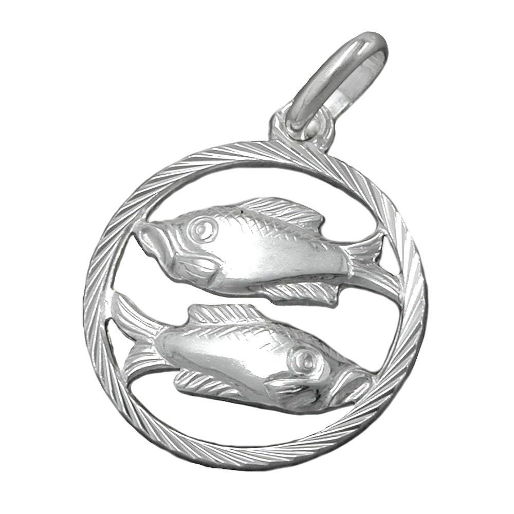 Sternzeichenanhänger Anhänger Sternzeichen Fische 925 Silber 15 mm