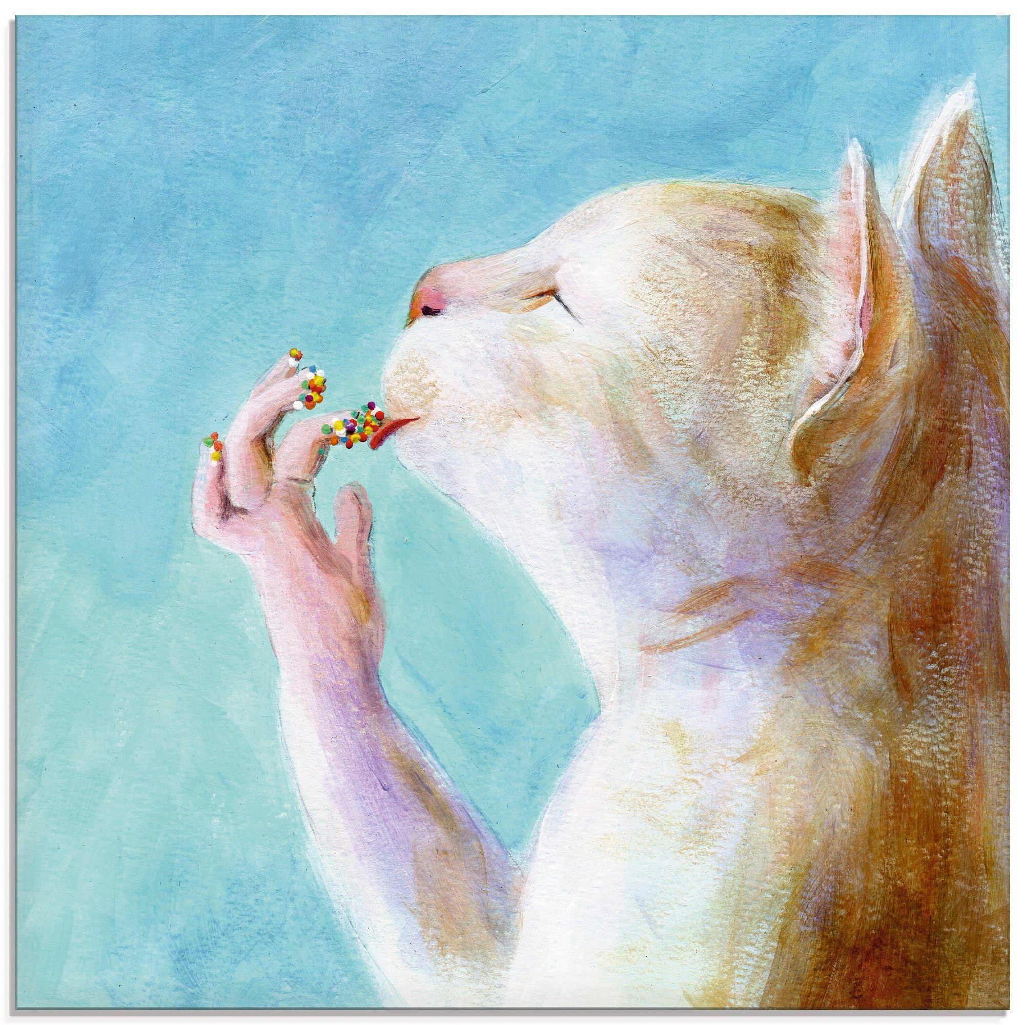 Artland Glasbild Naschkatze, Haustiere (1 St), in verschiedenen Größen