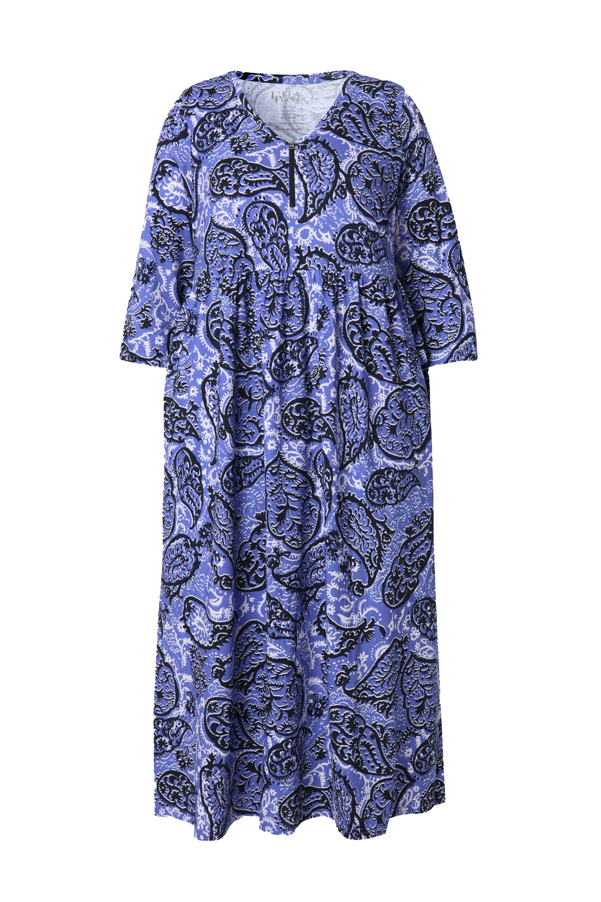 Ulla Popken Maxikleid Kleid Paisleymuster A-Linie günstig online kaufen