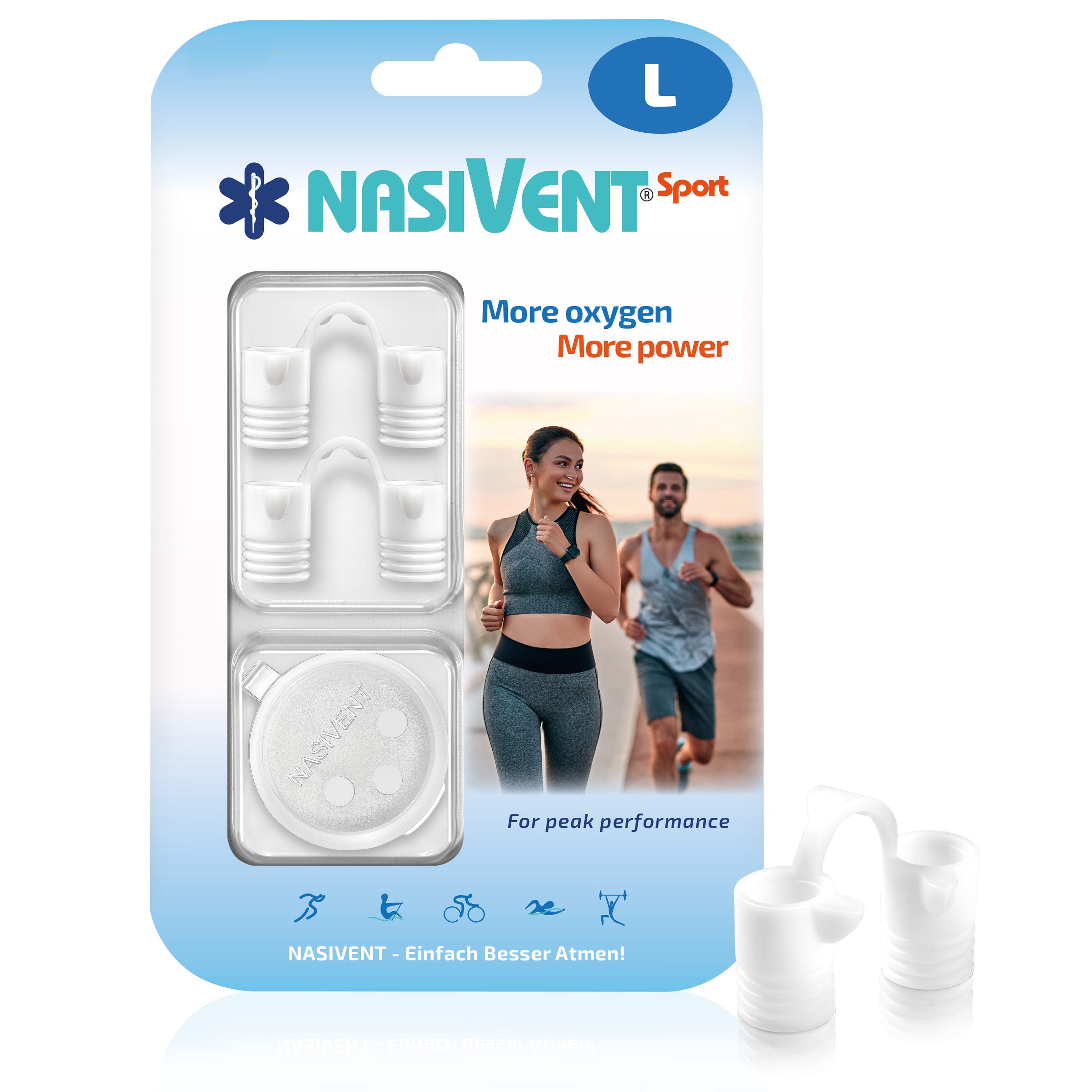 Nasivent Schnarchstopper Nasivent Sport - Besser Atmen, Besser Trainieren -Perfekt für Sportler, Ausdauer Sport, Schnarchen, Atmung