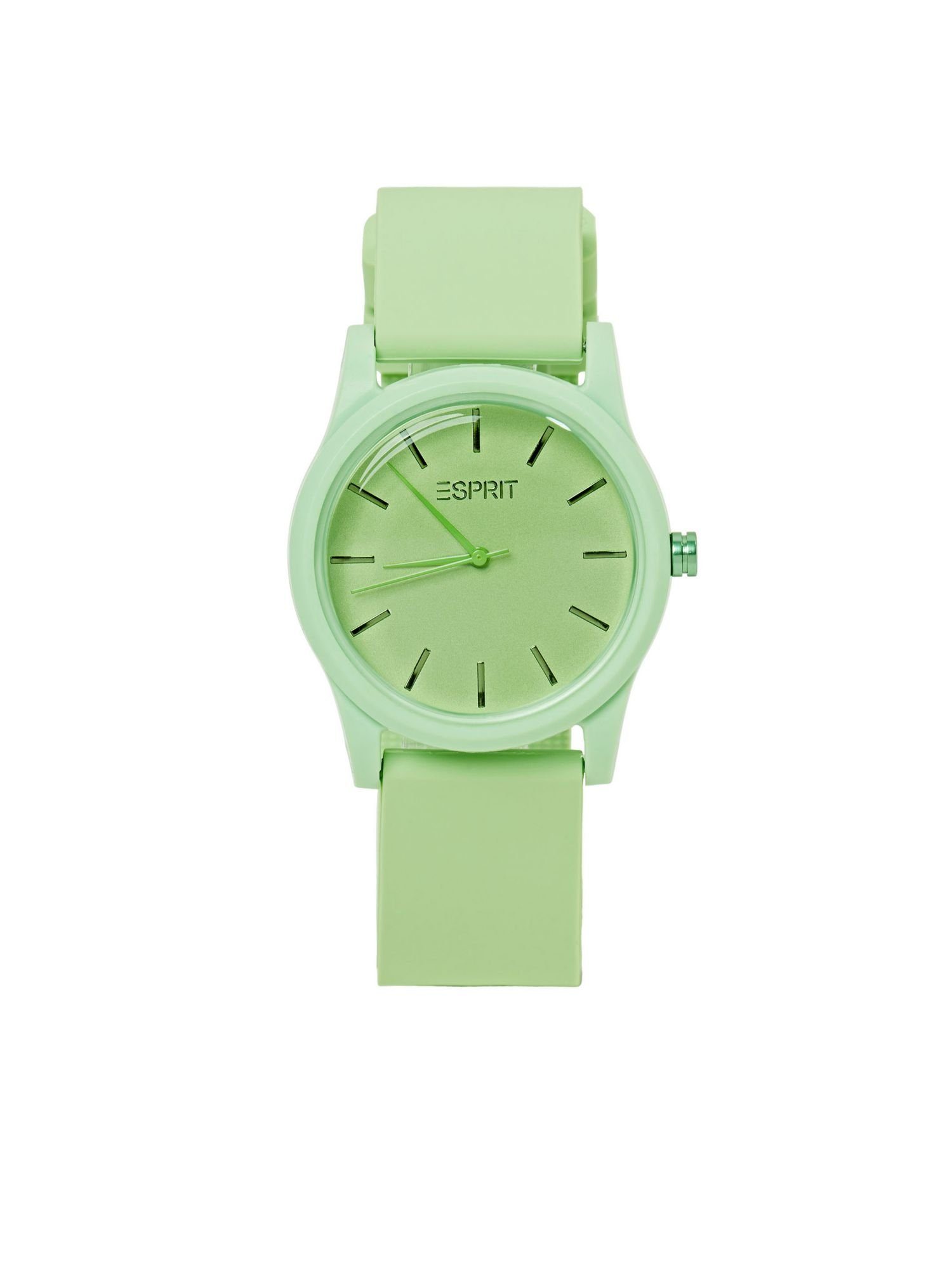 Esprit Chronograph Kunststoffuhr mit Gummiarmband hellgrün