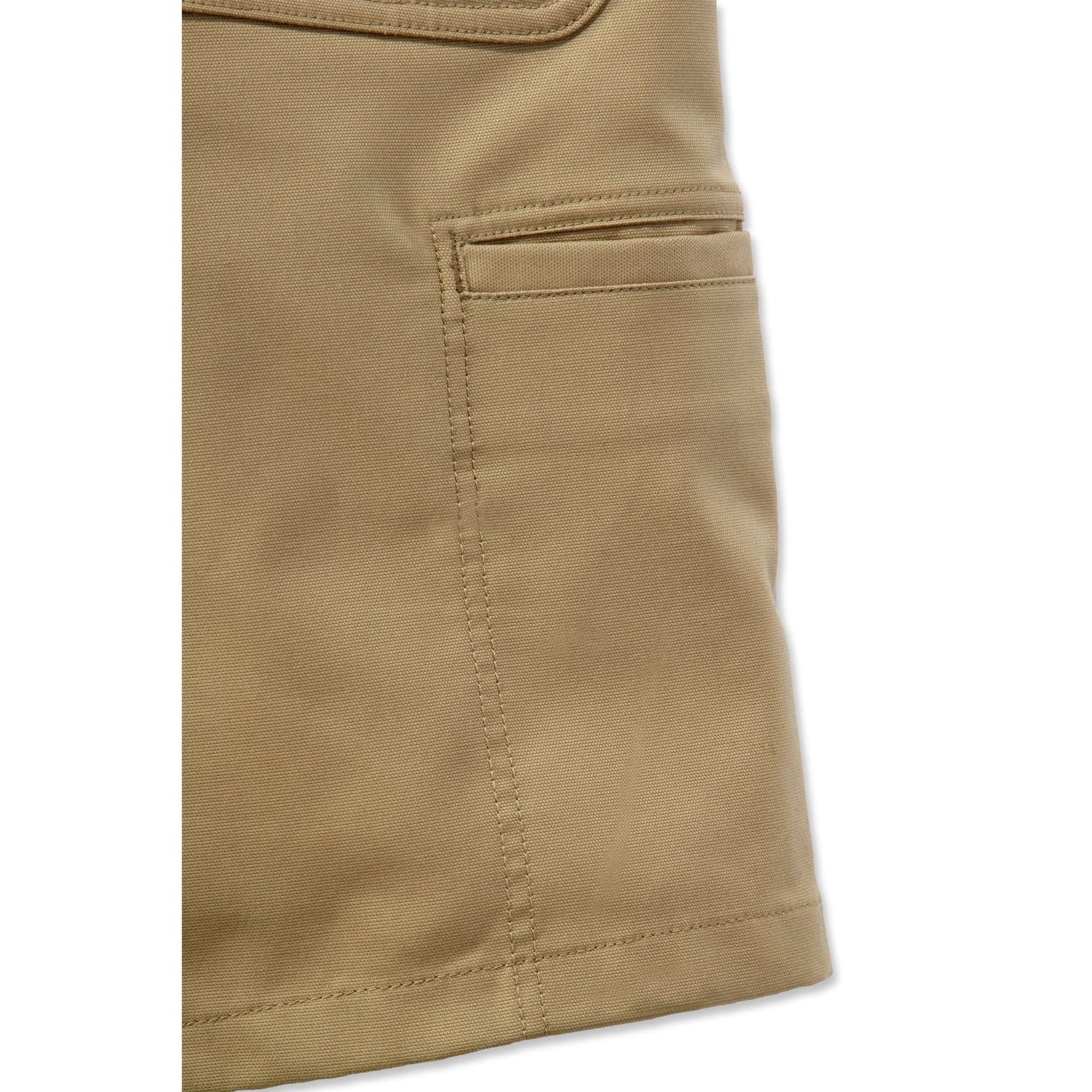 Carhartt Cargoshorts Rugged Flex mit Shorts Work Canvas Khaki Stretch Canvas Dark