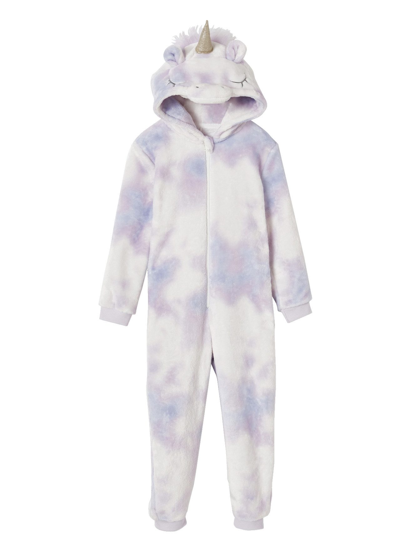 Schlafanzug Mädchen Plüsch-Overall EINHORN