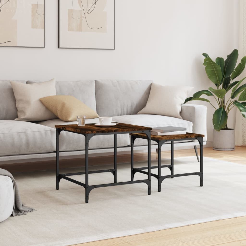vidaXL Couchtisch Satztische 2 Stk. Räuchereiche günstig online kaufen