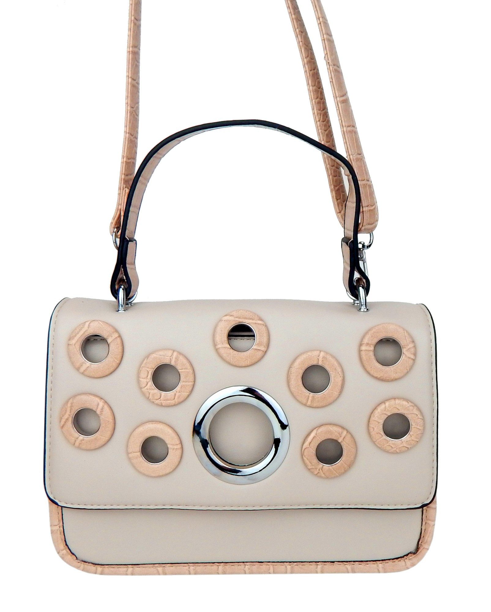 Ella Jonte Handtasche, Kunstleder mit Kroko-Prägung – Schultertasche & Crossbody Bag