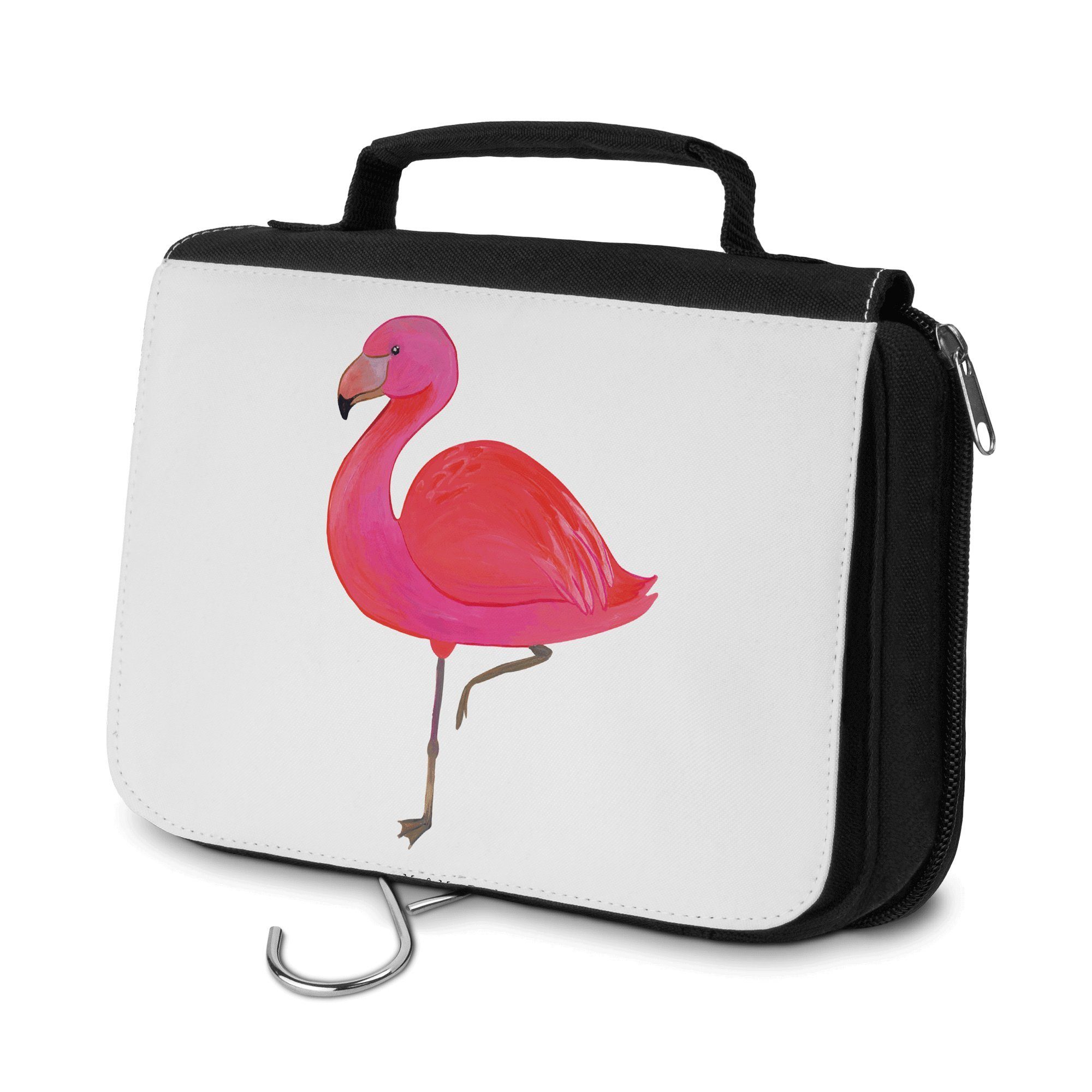 Mr. & Mrs. Panda Kulturbeutel Flamingo classic - Weiß - Geschenk, Organizer, einzigartig, Geschwist (1-tlg)