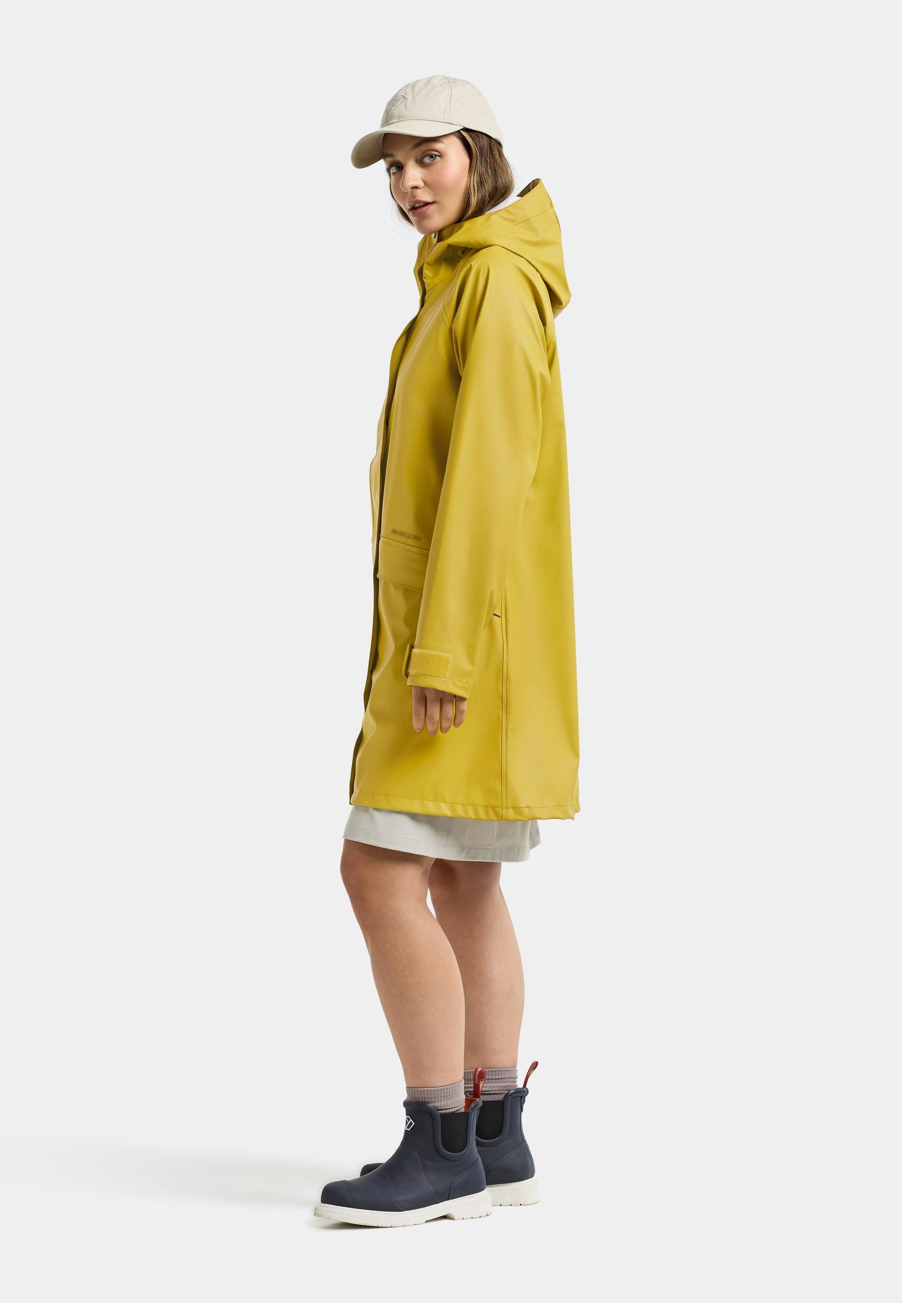 Didriksons Regenmantel Damen Regenjacke Wasserdicht ELLY mit Kapuze mit Taschen