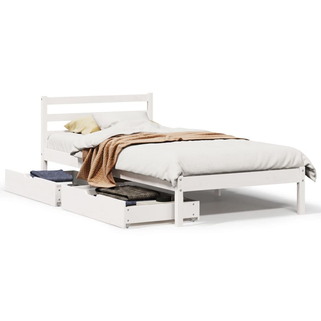 vidaXL Bett Massivholzbett ohne Matratze Weiß günstig online kaufen