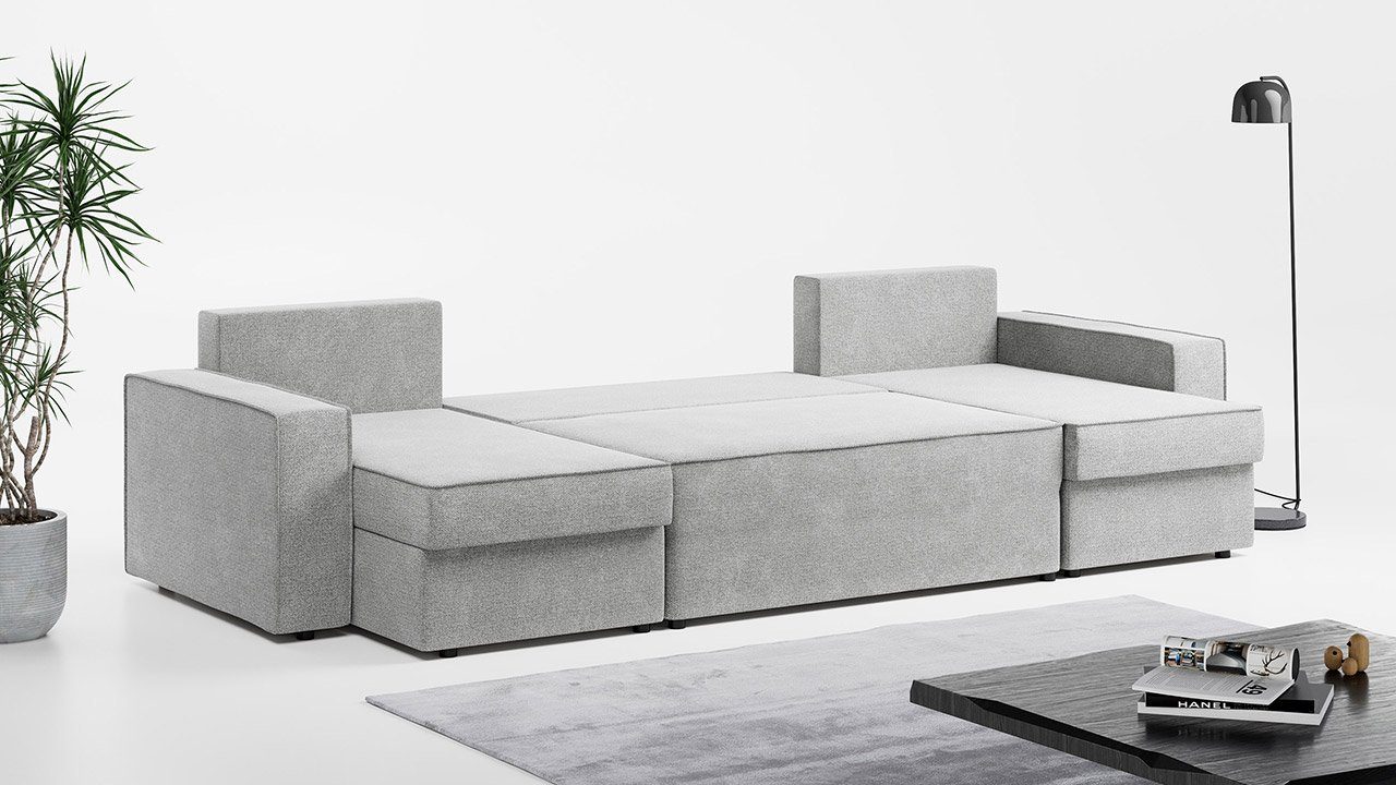 Bettsofa, - Form Couch MÖBEL MKS mit Schlaffunktion Ecksofa U - DENVER U, Polstersofa