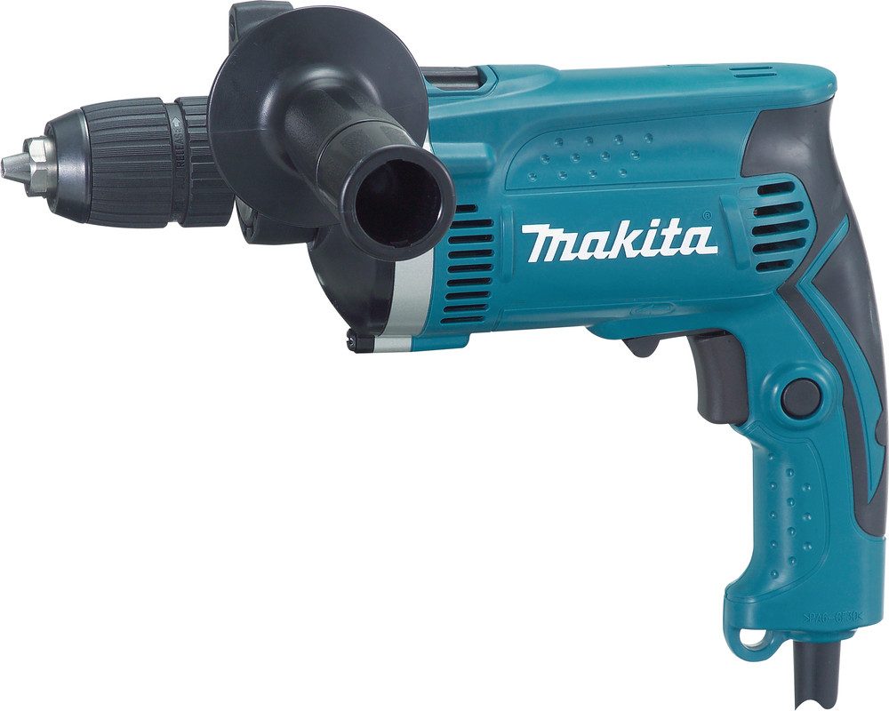 Makita Schlagbohrmaschine HP1631KX3, 220-240 V, max. 3200 U/min, inkl. 74-tlg. Zubehörset und Aufbewahrungskoffer – Bild 3 von 3