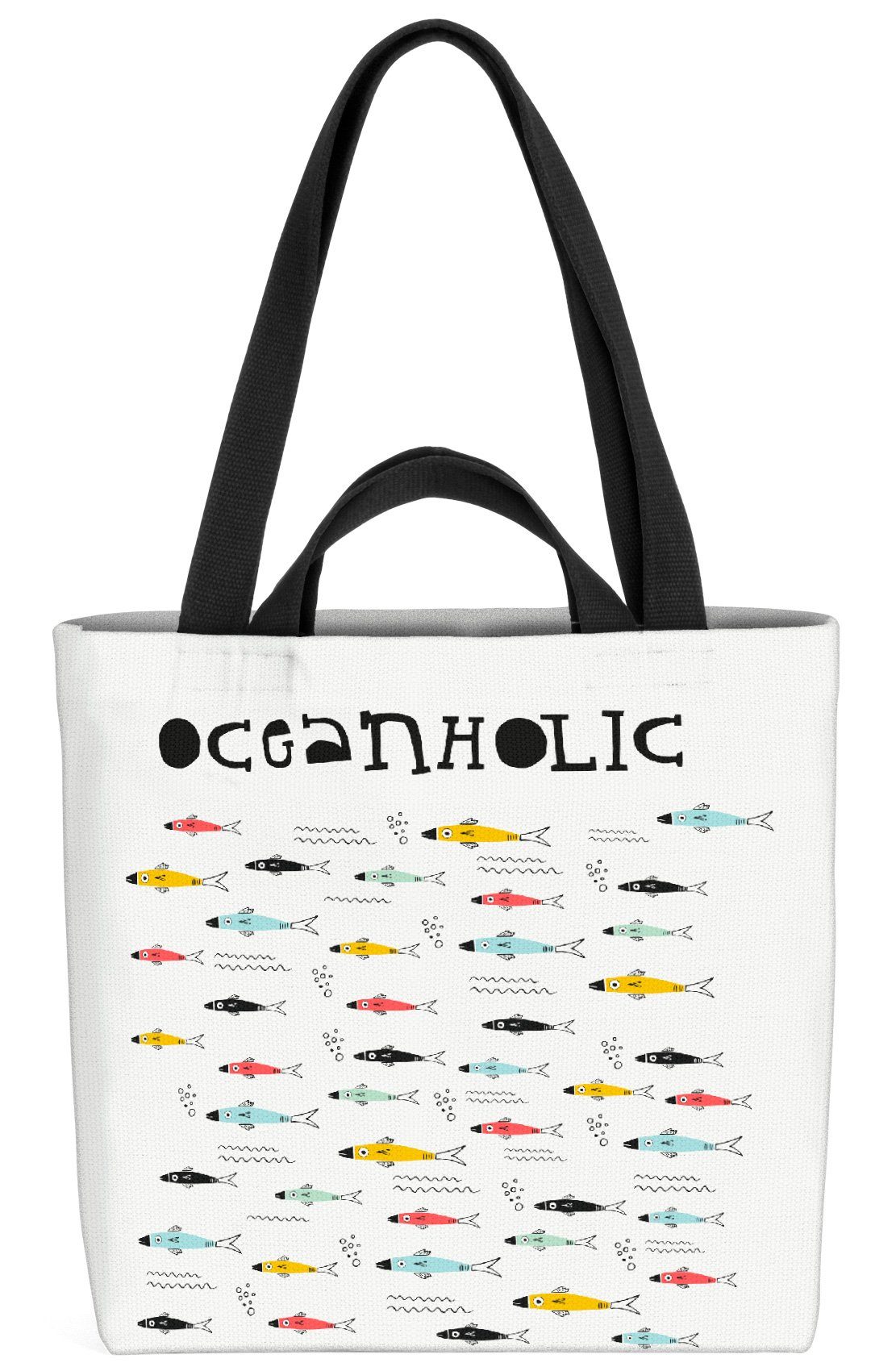 VOID Henkeltasche (1-tlg), Skandinavisches Fische See Meer Angeln Fische Desig Fischschwarm Meer