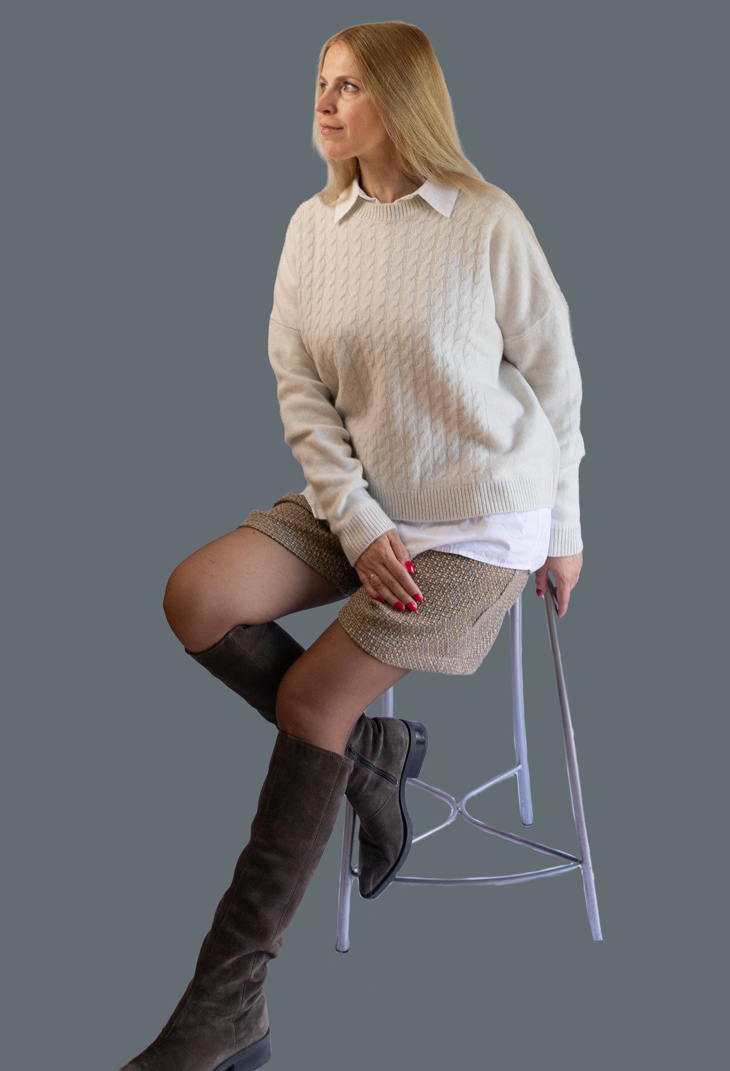 Ariun Kaschmirpullover mit Zopfstrickmuster