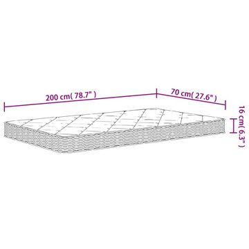 Kaltschaummatratze Matratze Schaumstoff Mittelweich 70x200 cm, vidaXL, 0 cm hoch