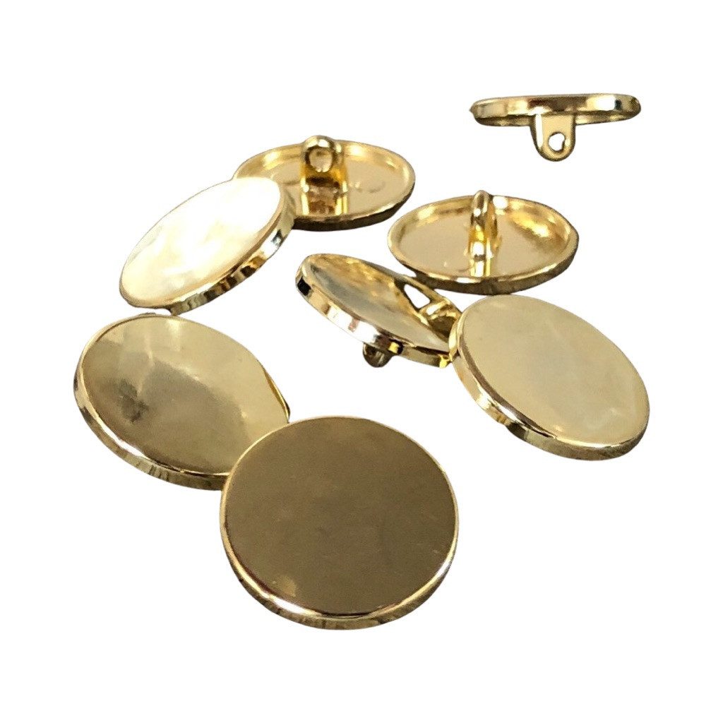Hartmann-Knöpfe Knopf 1 Set (10 Knöpfe) gold glänzende flach Metallknöpfe