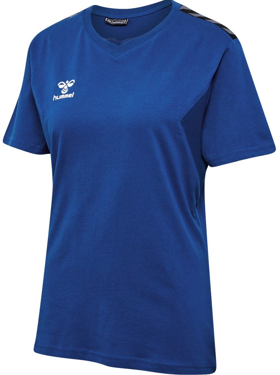 Kurzarmshirt Sport-Shirt hmlAUTHENTIC CO (100% Baumwolle) Kurzarm dunkelblau Damen