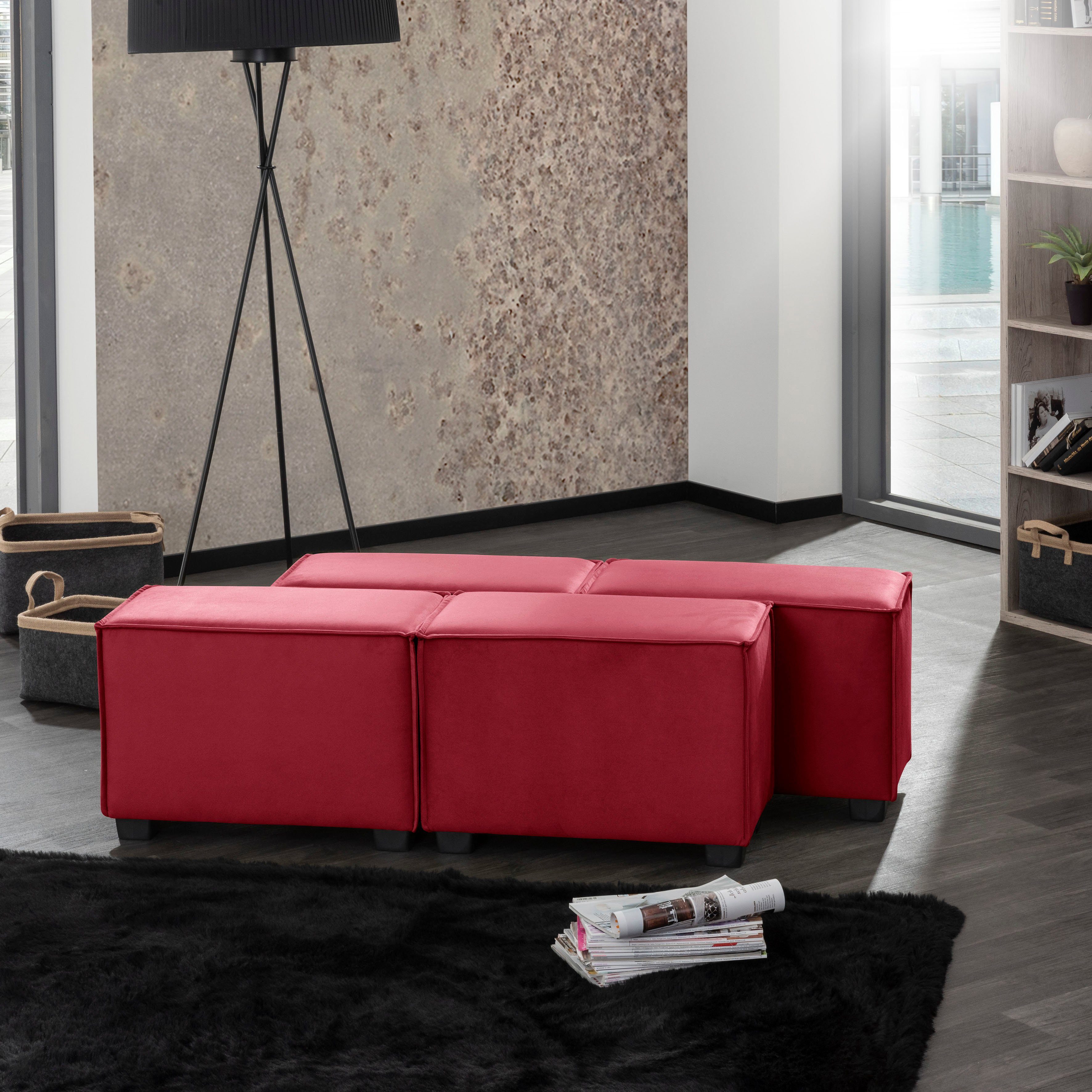 Max Winzer® Wohnlandschaft MOVE, Set, Sofa-Set 12 rot