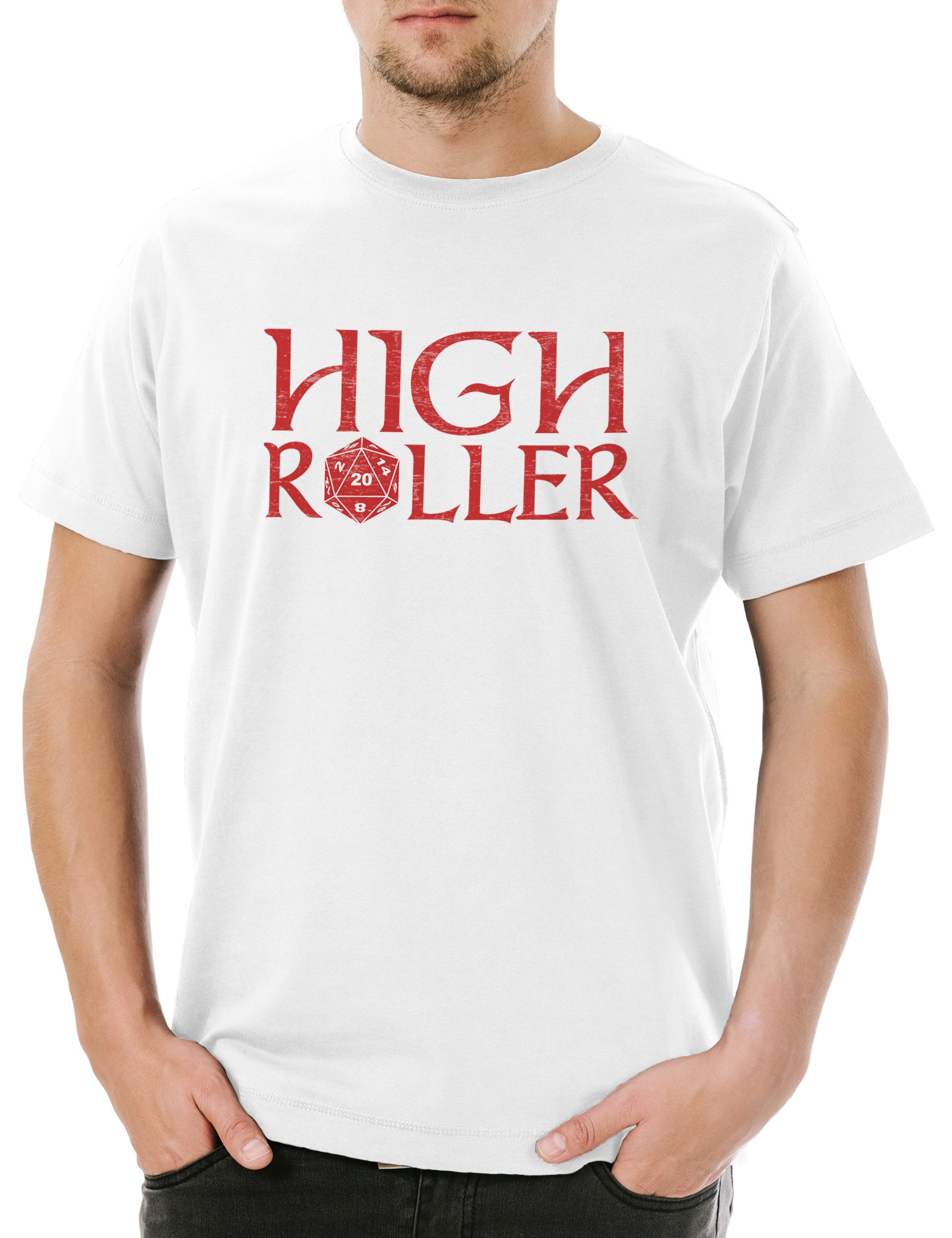 Print-Shirt High Roller Herren T-Shirt RPG Roleplay Dungeons MMORPG Online Dragons