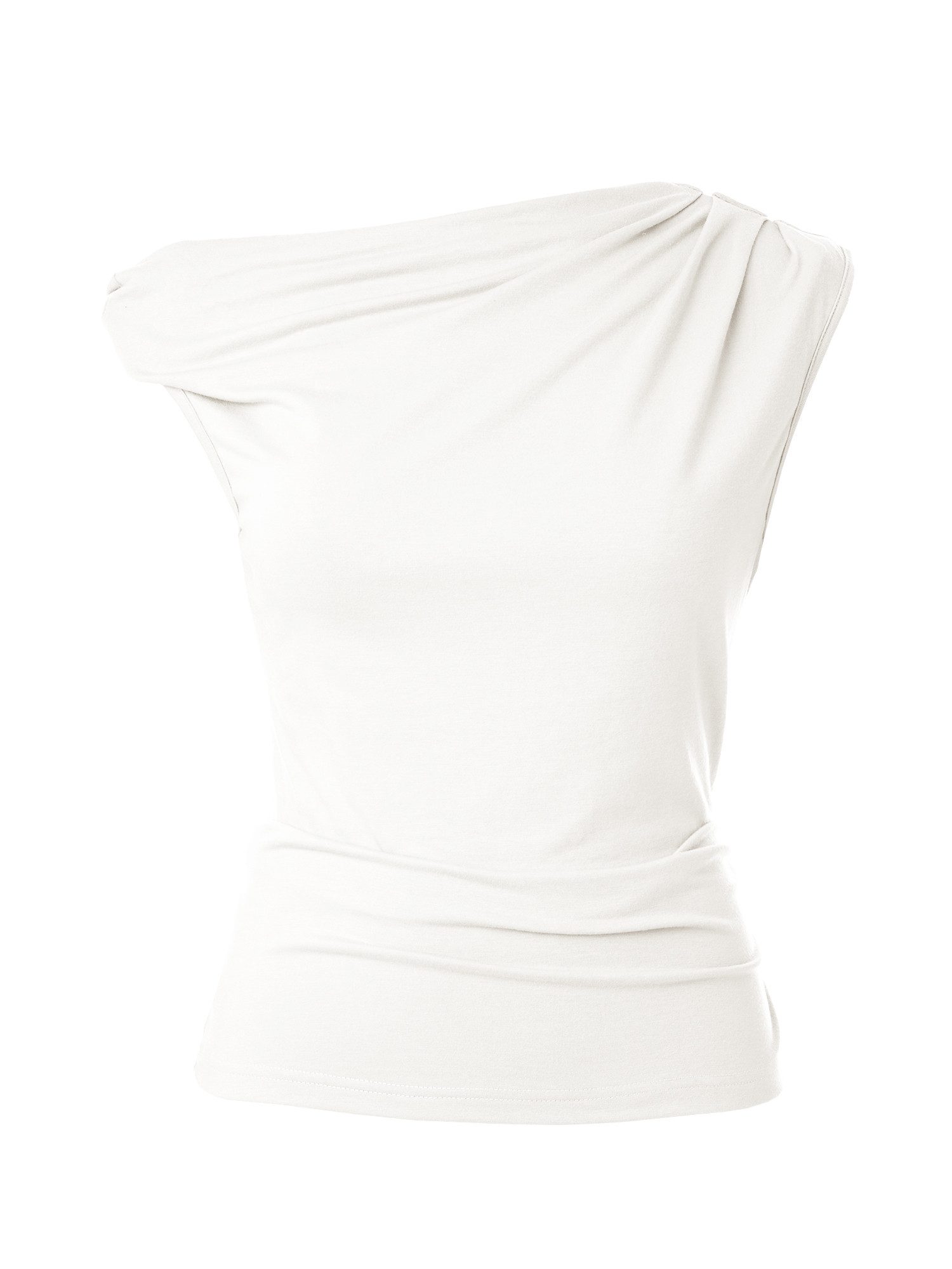 T-Shirt Damen Bluse mit Bootsausschnitt und freien Schultern