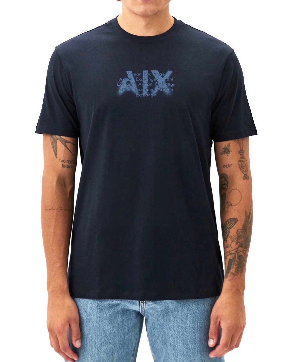 ARMANI EXCHANGE Rundhalsshirt Regular Fit Logo günstig online kaufen