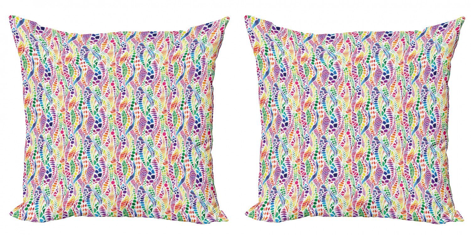 Kissenbezüge Modern Accent Doppelseitiger Digitaldruck, Abakuhaus (2 Stück), Geometrisch Vivid Mosaic