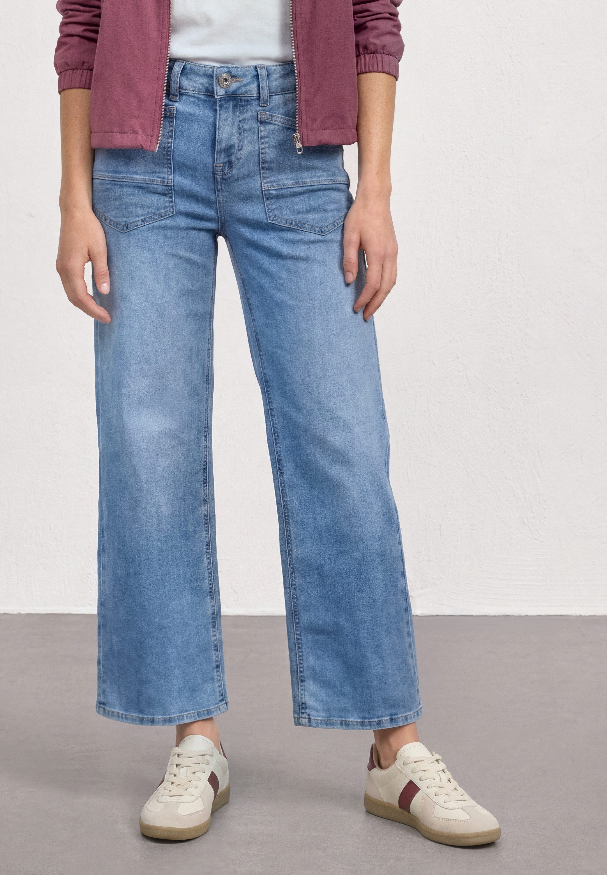 STREET ONE Loose-fit-Jeans Style Emee Wide Legs mit Viskose und Stretch