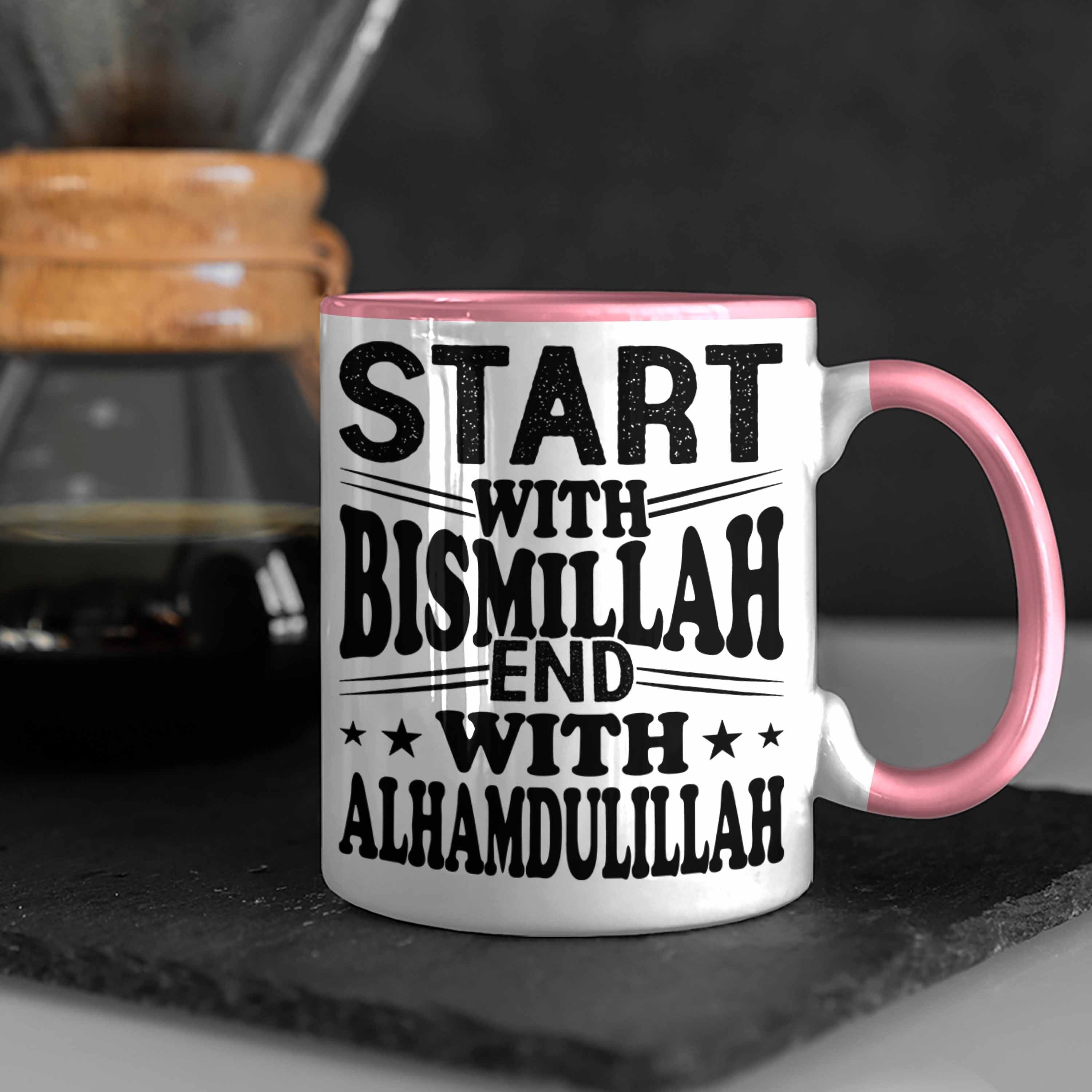 Gla With End Muslime Bismillah With Start Rosa Alhamdulillah Geschenk Tasse Tasse Trendation