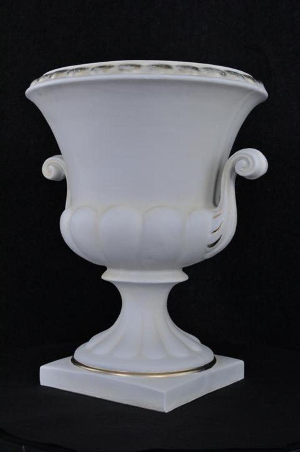 JVmoebel Skulptur XXL Design Blumen Topf Dekoration Vase Vasen Deko Kelch Pokal 49cm