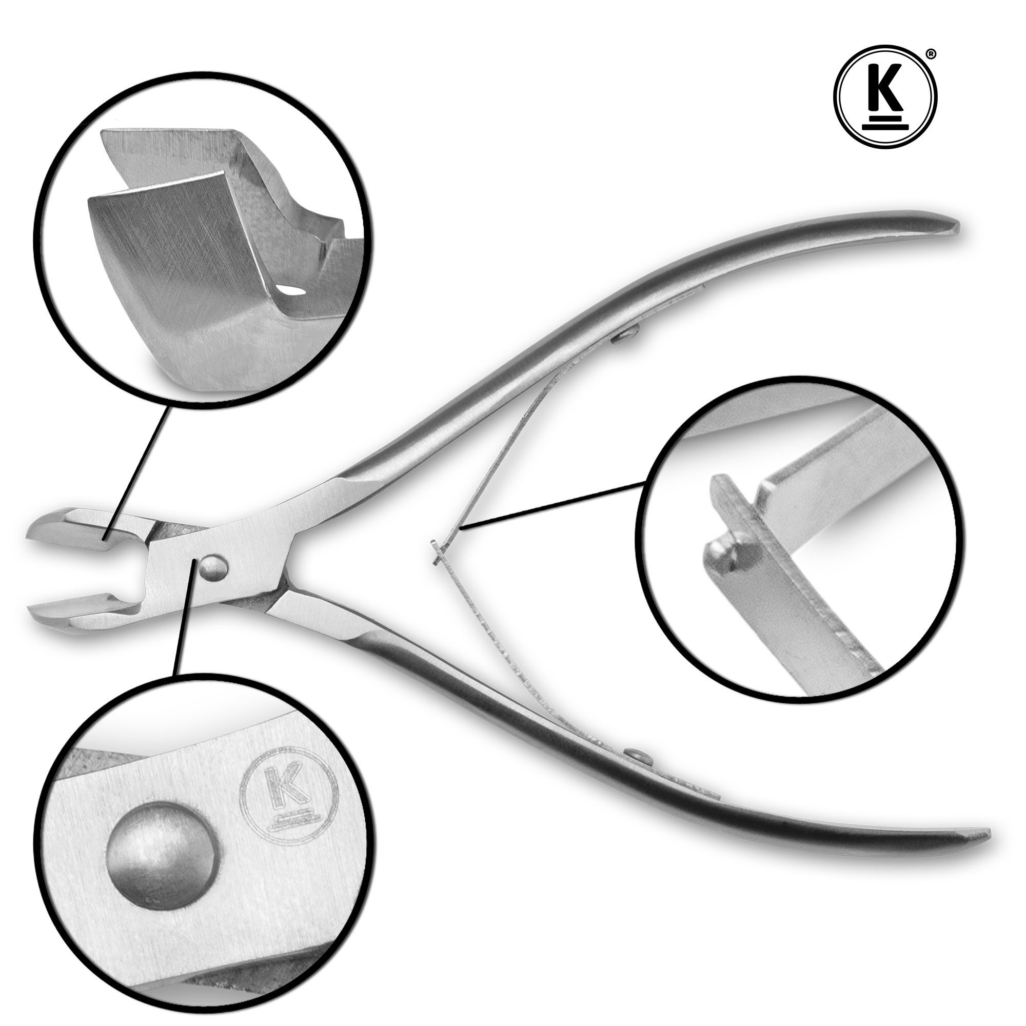 K-Pro Nagelhautzange K-Pro Hautzange - Profi Nagelhautzange Fingernagel - Cuticle Nipper, 1-tlg., scharf fein