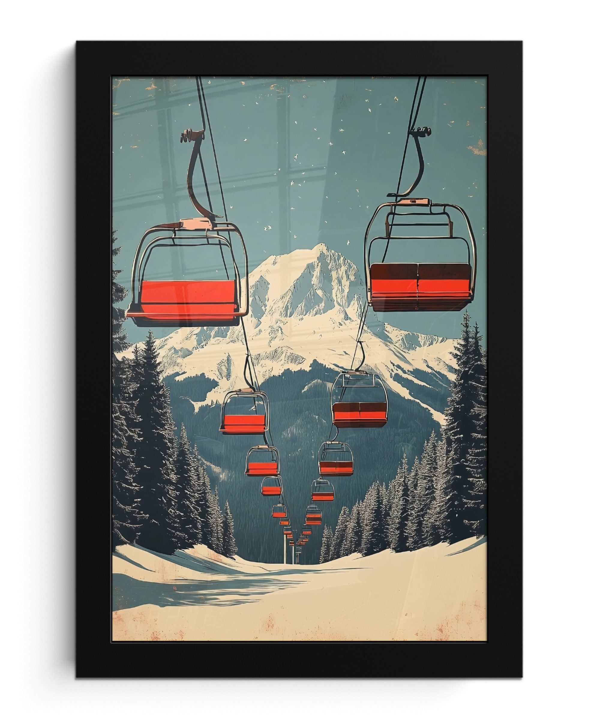 MuchoWow Poster Schnee - Skilift - günstig online kaufen
