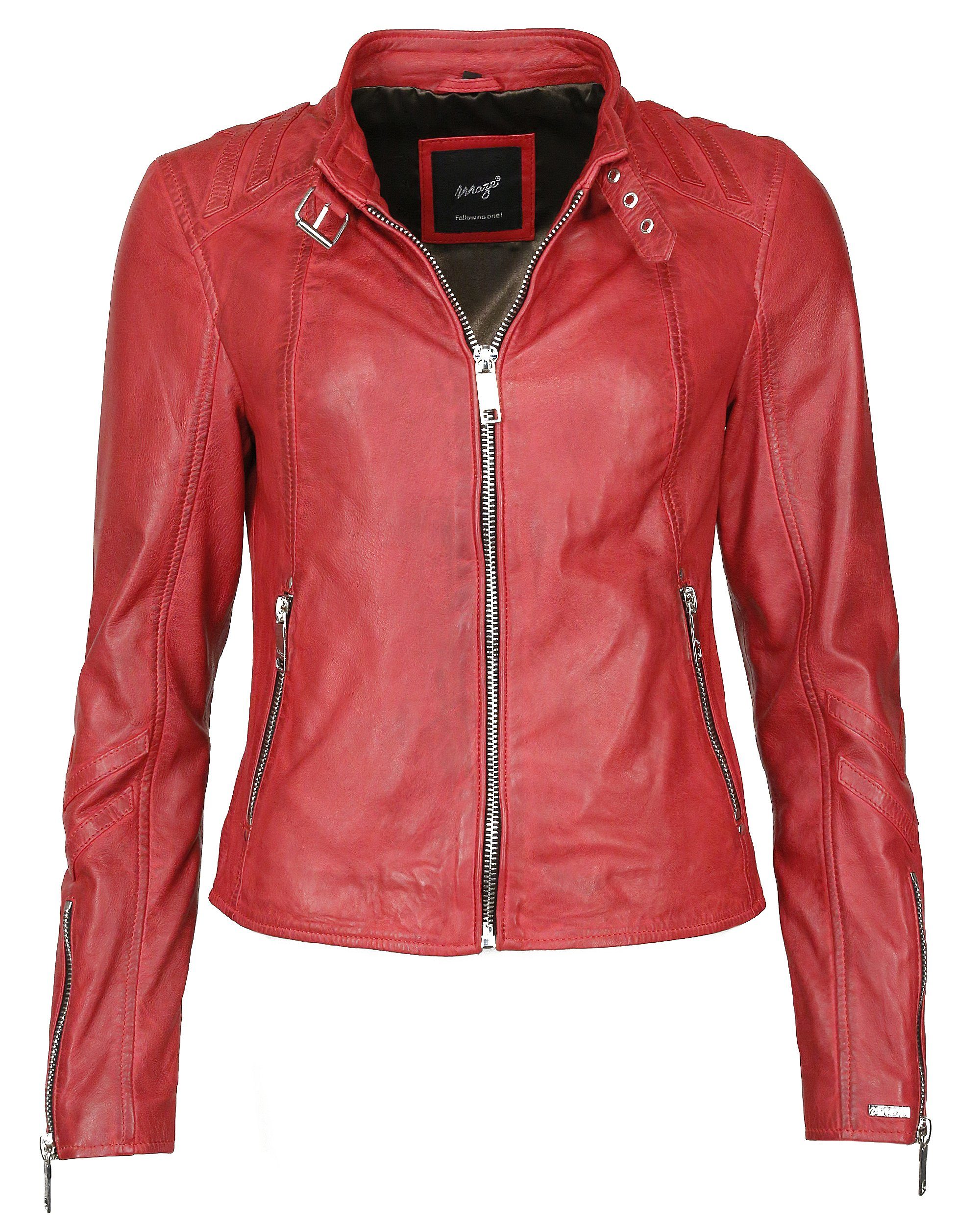 Lederjacke Lindsay red Maze