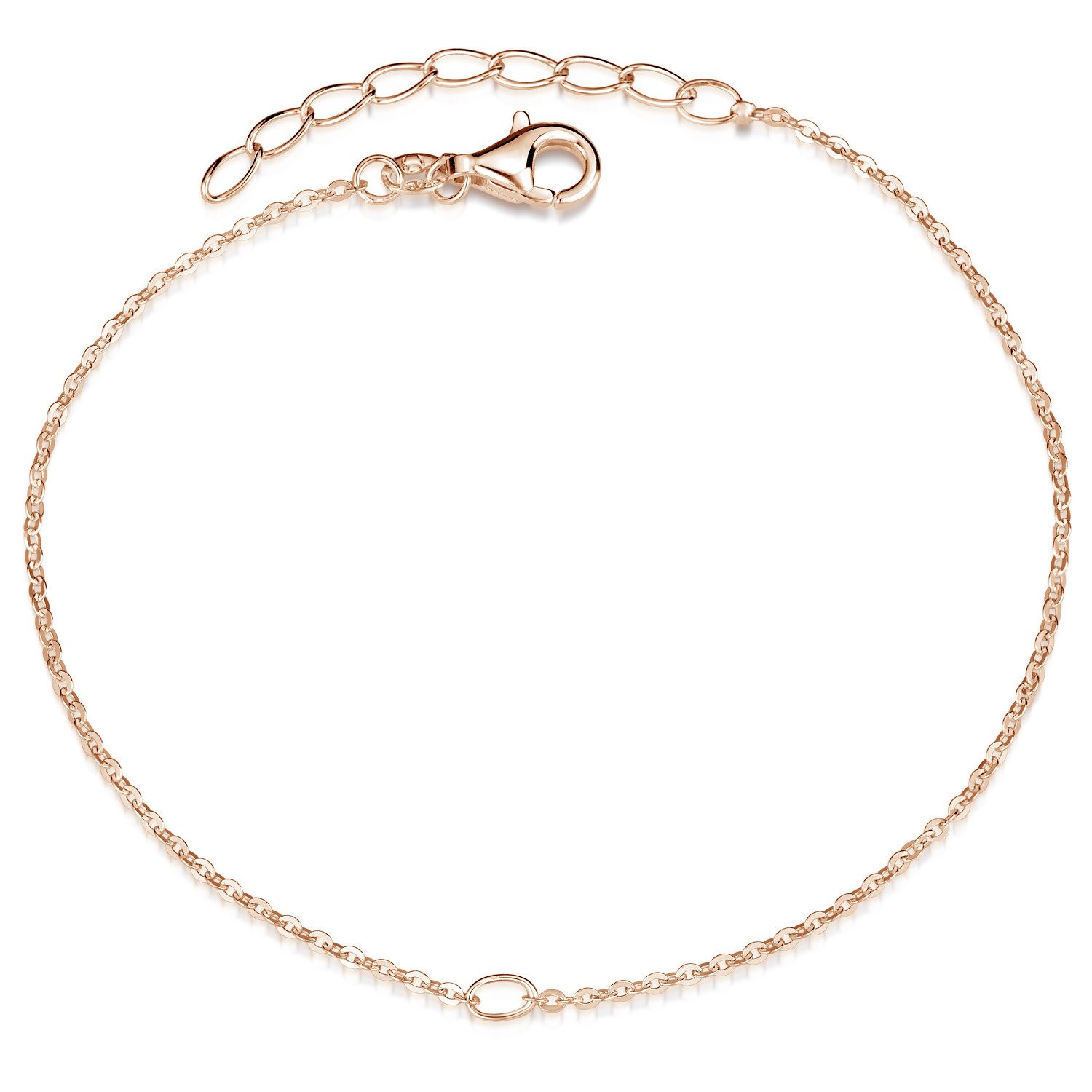 Materia Armkette Armband Rosegold mit Öse SA-123, Sterling Silber, rosevergoldet