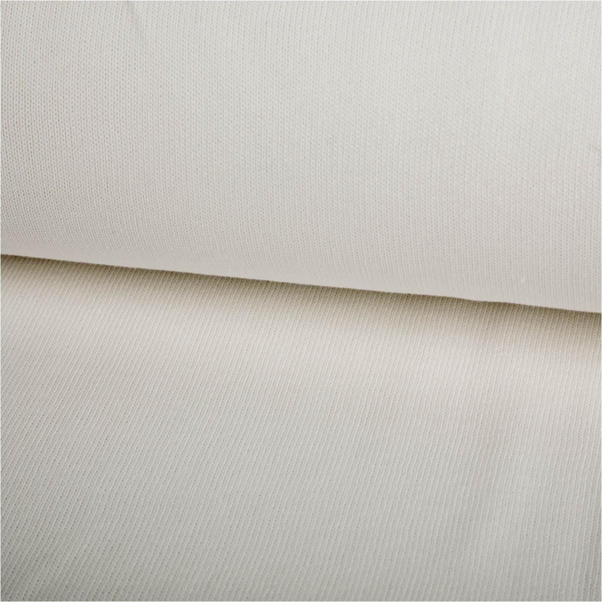 SCHÖNER LEBEN. Stoff Strickstoff Meterware aus 100% Baumwolle in Wollweiß 135cm, atmungsaktiv