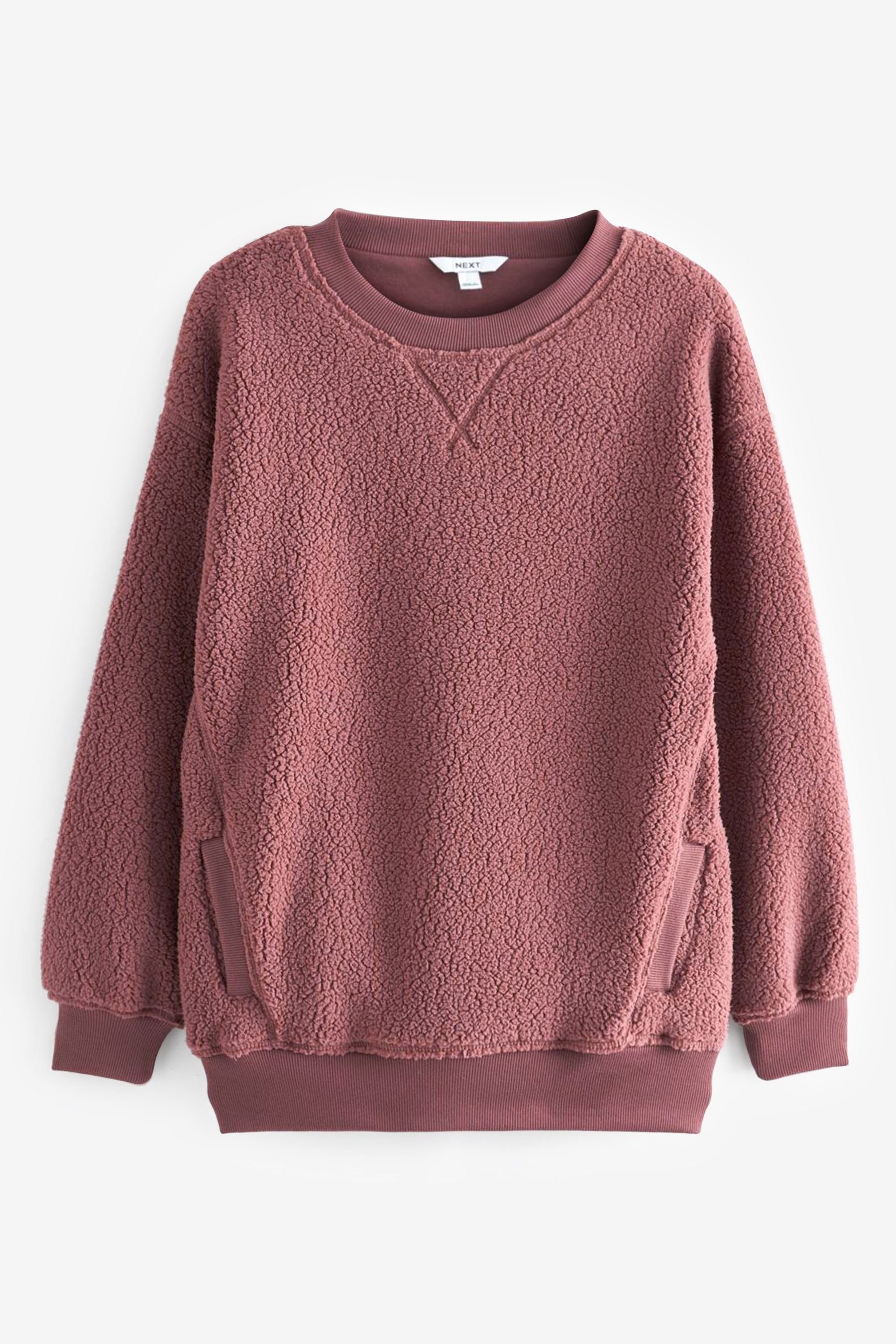 Next Longsweatshirt Langes Fleece-Sweatshirt (1-tlg) Rose Pink