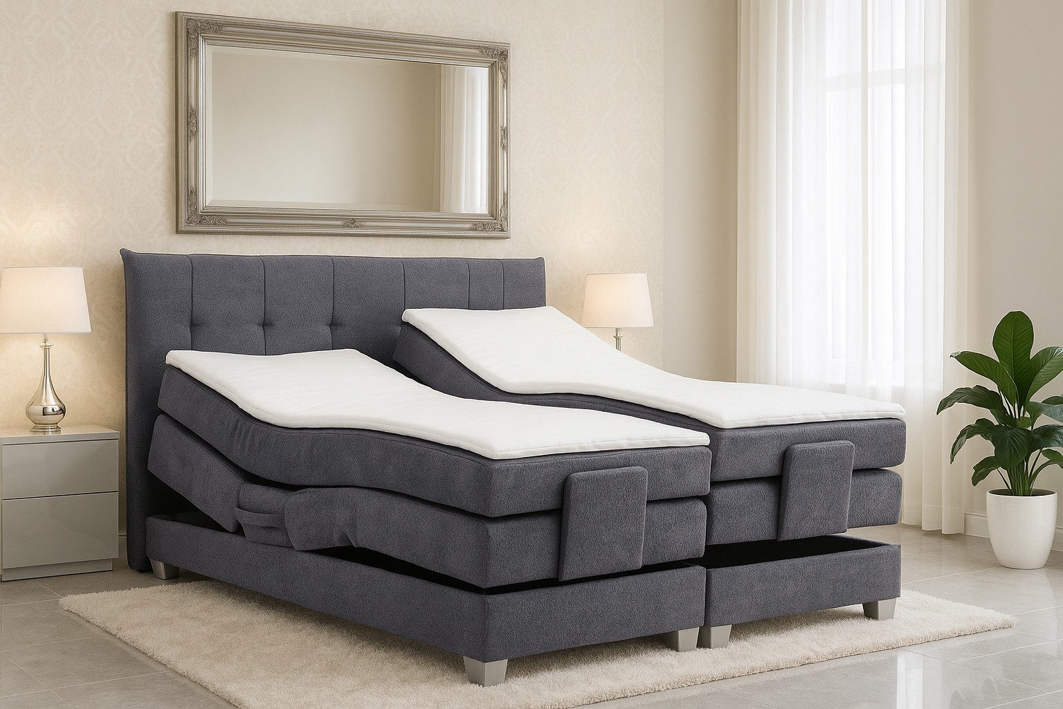M-Punkt24 Boxspringbett ADRIA (180x200 cm, Boucle günstig online kaufen