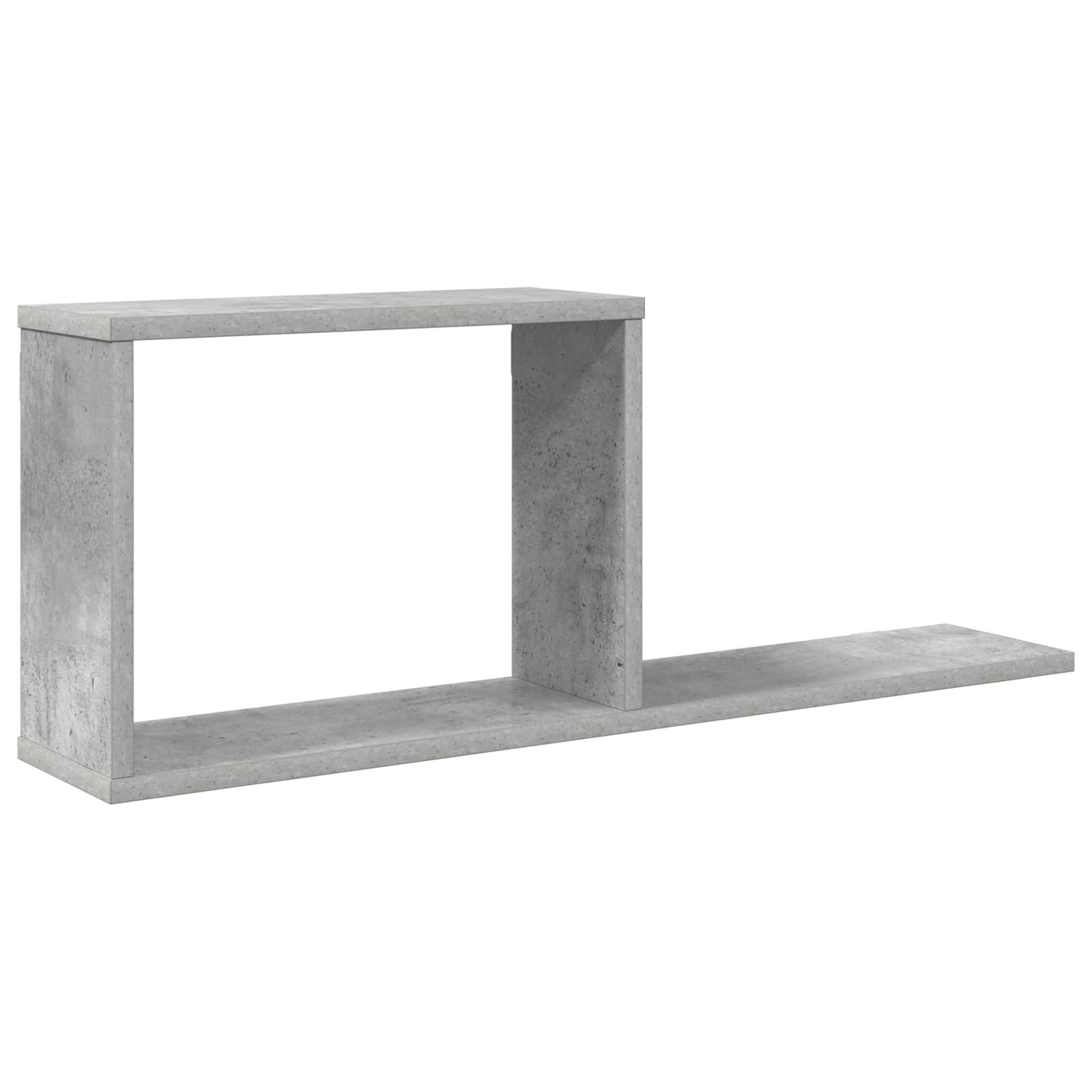 vidaXL Regal Schweberegale Betongrau 80 x 15 x 30 cm Holzwerkstoff, 1-tlg.