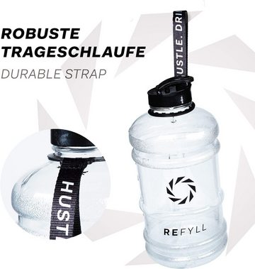 REFYLL Trinkflasche Trinkflasche Sport 2L "Beast" I Wasserflasche 100% auslaufsicher, Leichte Wasserflasche 2 Liter für Gym I Water Jug 2200ml