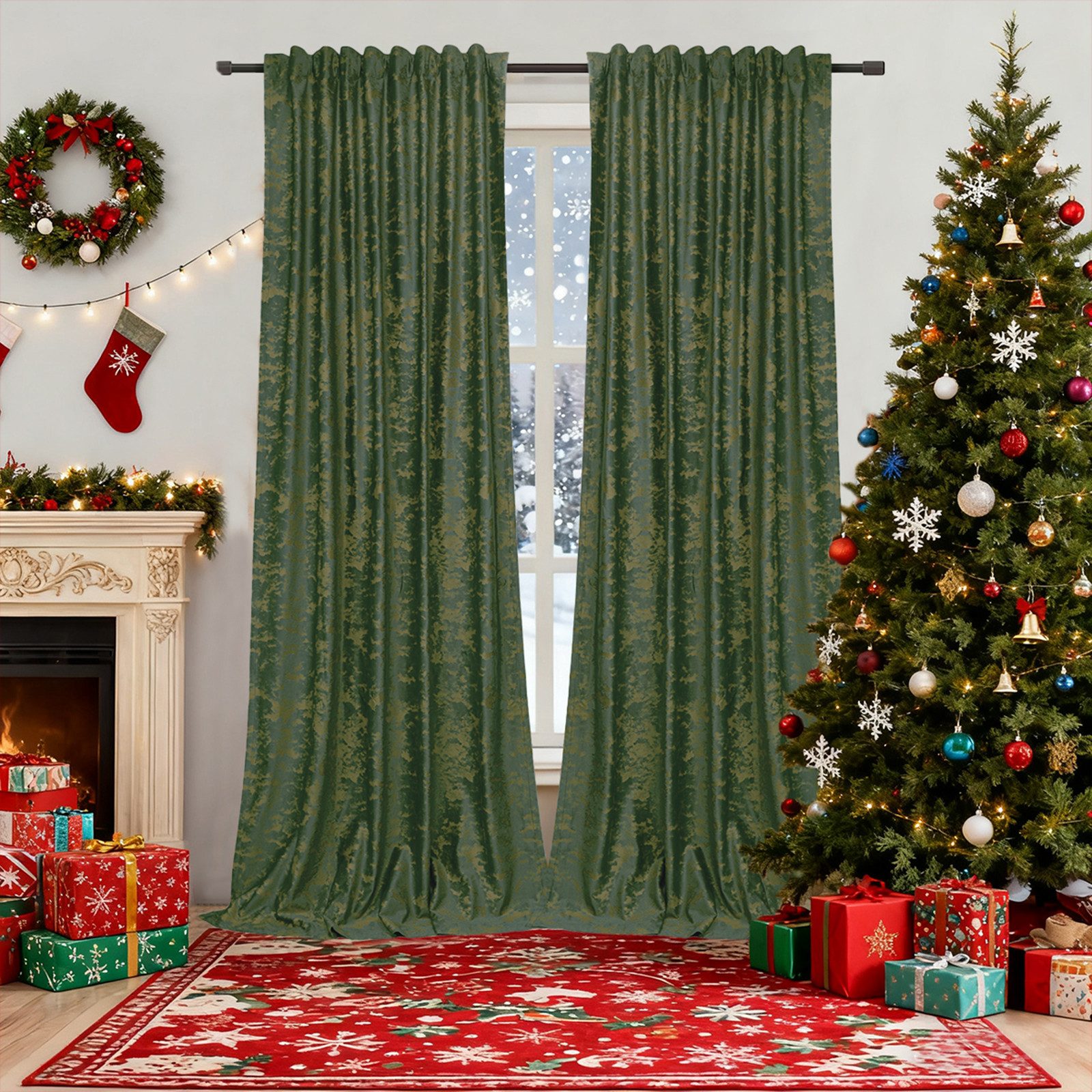 Qelus Vorhang Samt Multifunktionsband, Vorhang Blickdicht, 2er Golddruck Th günstig online kaufen