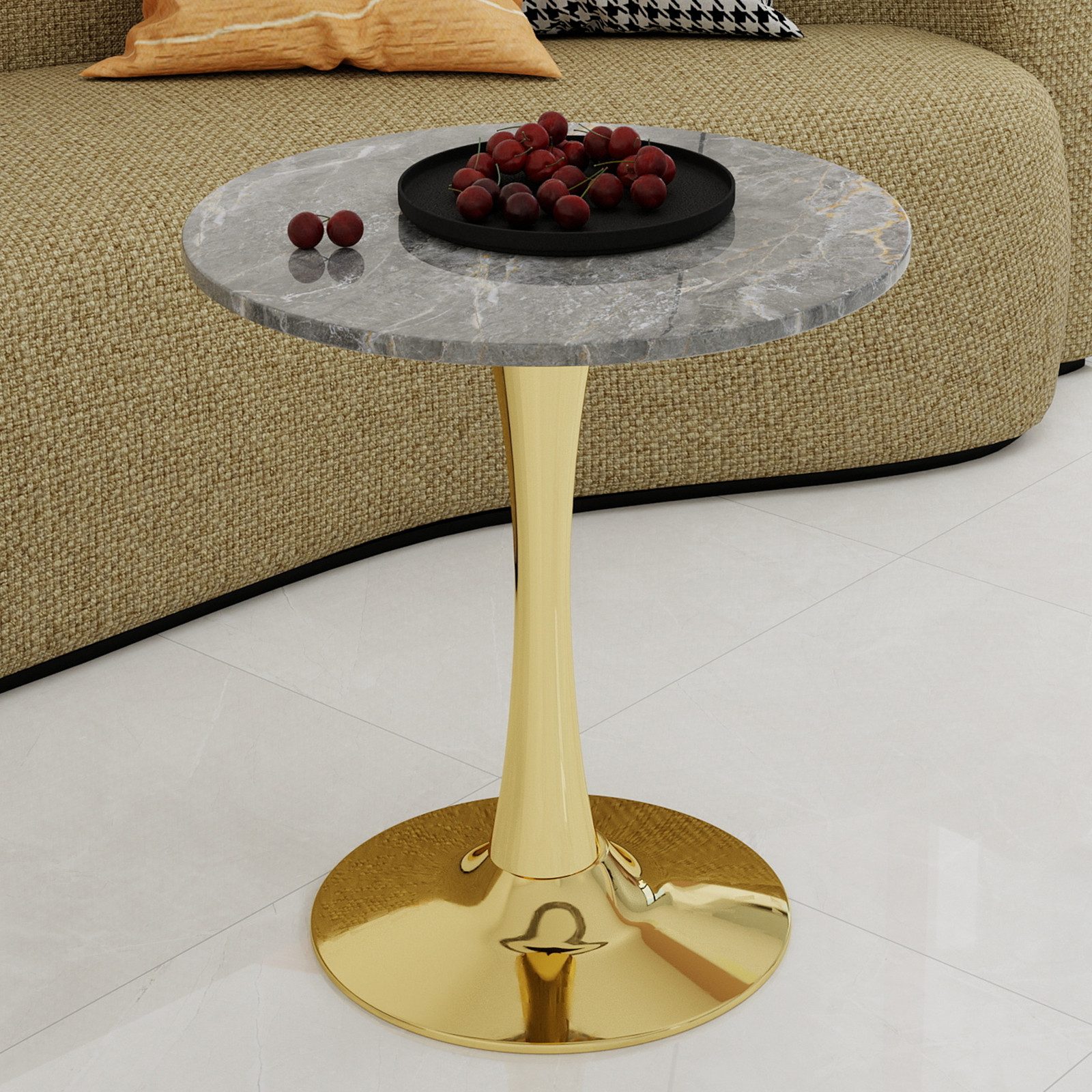 OKWISH Schreibtisch mit Mid-Century-Modern-Stil (im Mid-Century-Modern-Stil, geeignet als Esstisch für 2–4 Personen., 1-St., 70×72cm)