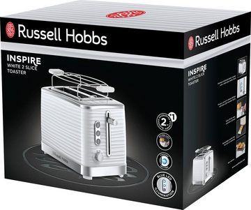 RUSSELL HOBBS Toaster Inspire 24370-56, 2 kurze Schlitze, 1050 W, 2 extra breite Toastschlitze, Brötchenaufsatz & Krümelschublade