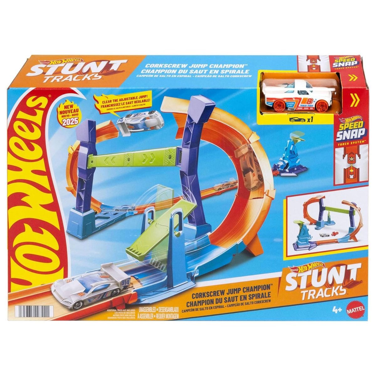 Mattel® Spielzeug-Auto Mattel JFH36 - Hot Wheels - Spiral-Sprung Trackset & 1:64 Fahrzeug