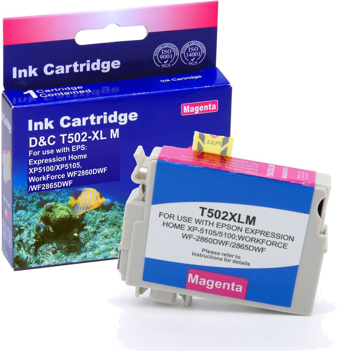 D&C Kompatibel Epson Fernglas, T02W3, 502XL, C13T02W34010 Magenta Tintenpatrone