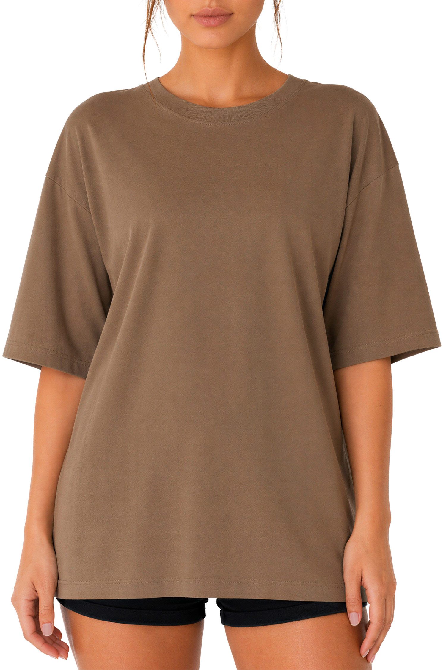 Reichstadt Oversize-Shirt Damen Oversized Kurzarmshirt 25RSW070 Fließendes Baumwolljersey für einen leichten Fall