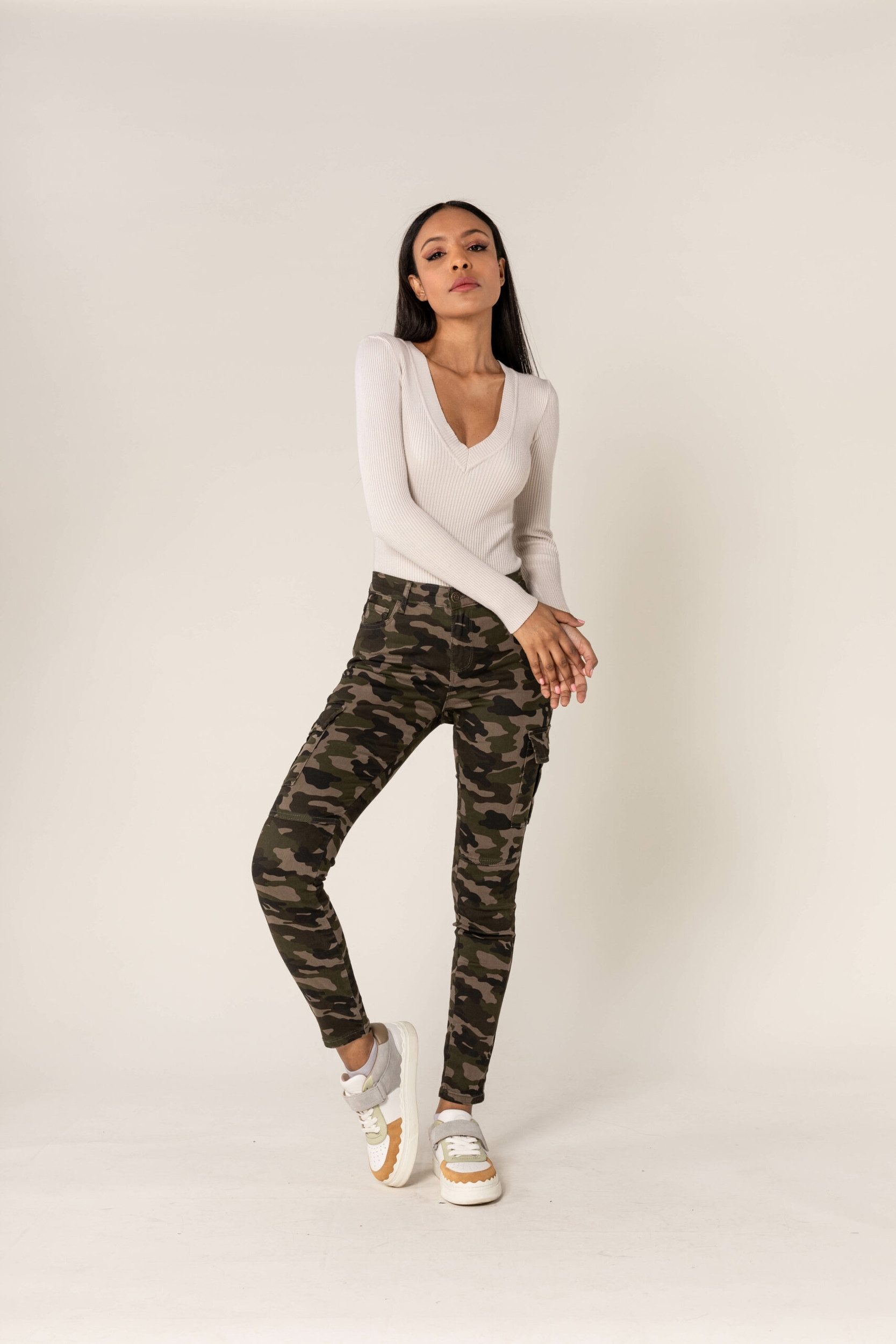 Nina Carter Stoffhose Denim Cargo Pants günstig online kaufen