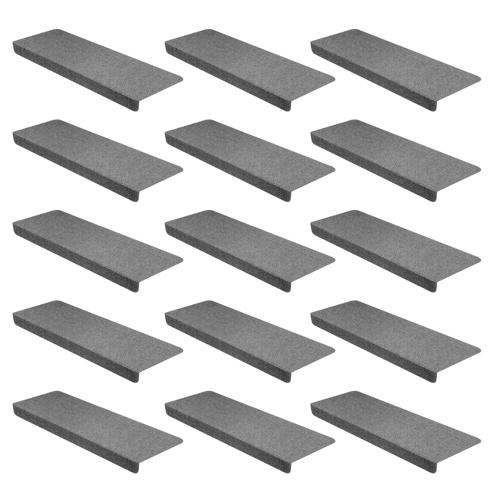Stufenmatte »15 Stück Stufenmatten in verschiednen Farben (15er Set)  Treppenschutz Treppenmatte Stufenmatte Treppenteppich Teppichläufer«,  StickandShine, Eckig