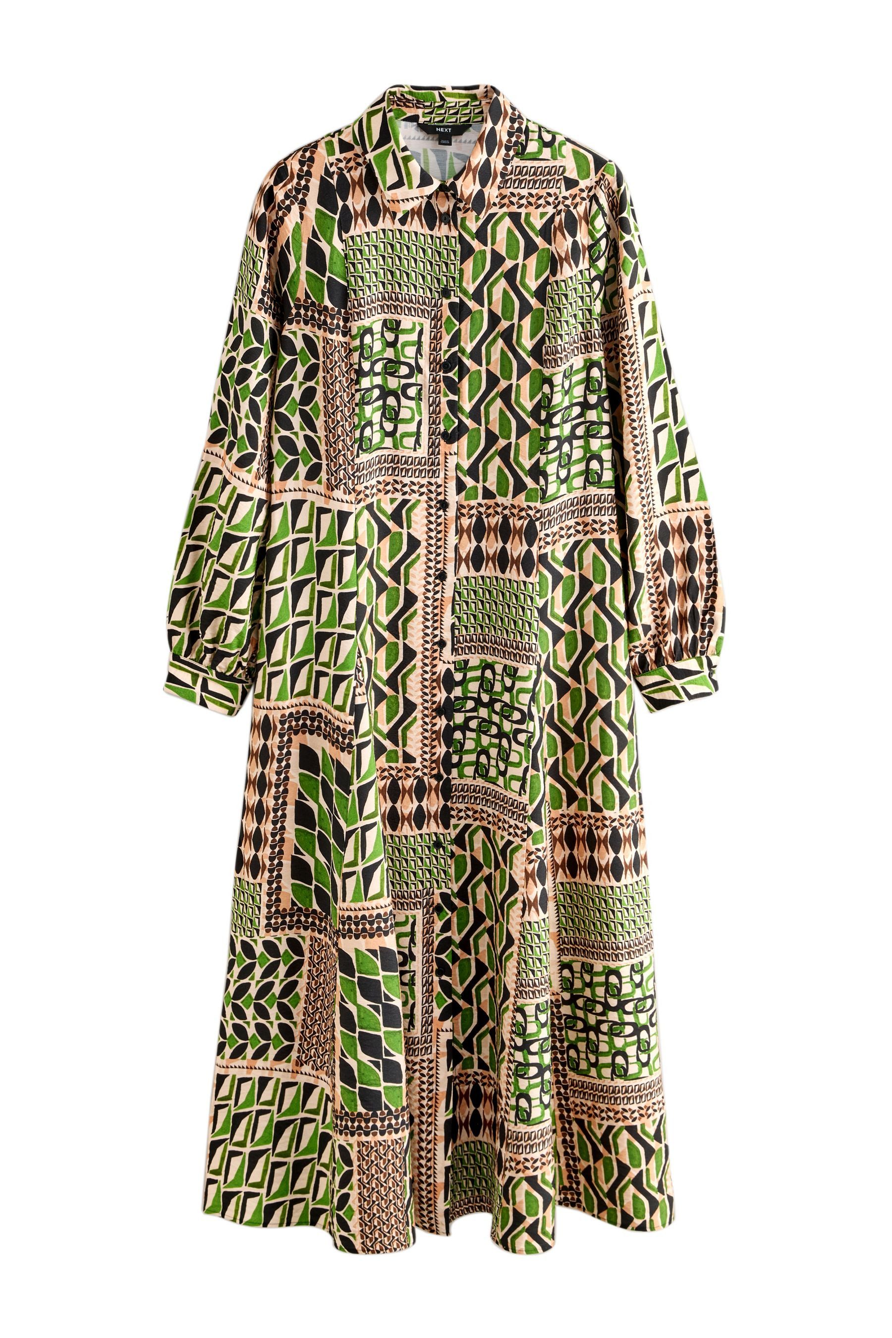 Next Midikleid Langärmeliges Hemdkleid in Midilänge (1-tlg) günstig online kaufen