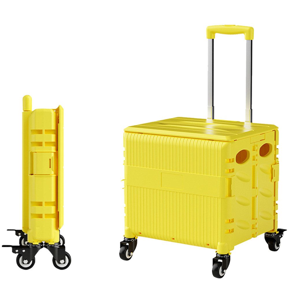 Rhein Beleuchtung Einkaufstrolley 65 L Vierrad-Einkaufswagen, transportwagen klappbar, einkaufstrolley, Leicht faltbar, mit gebremsten Rädern und Universalrollen