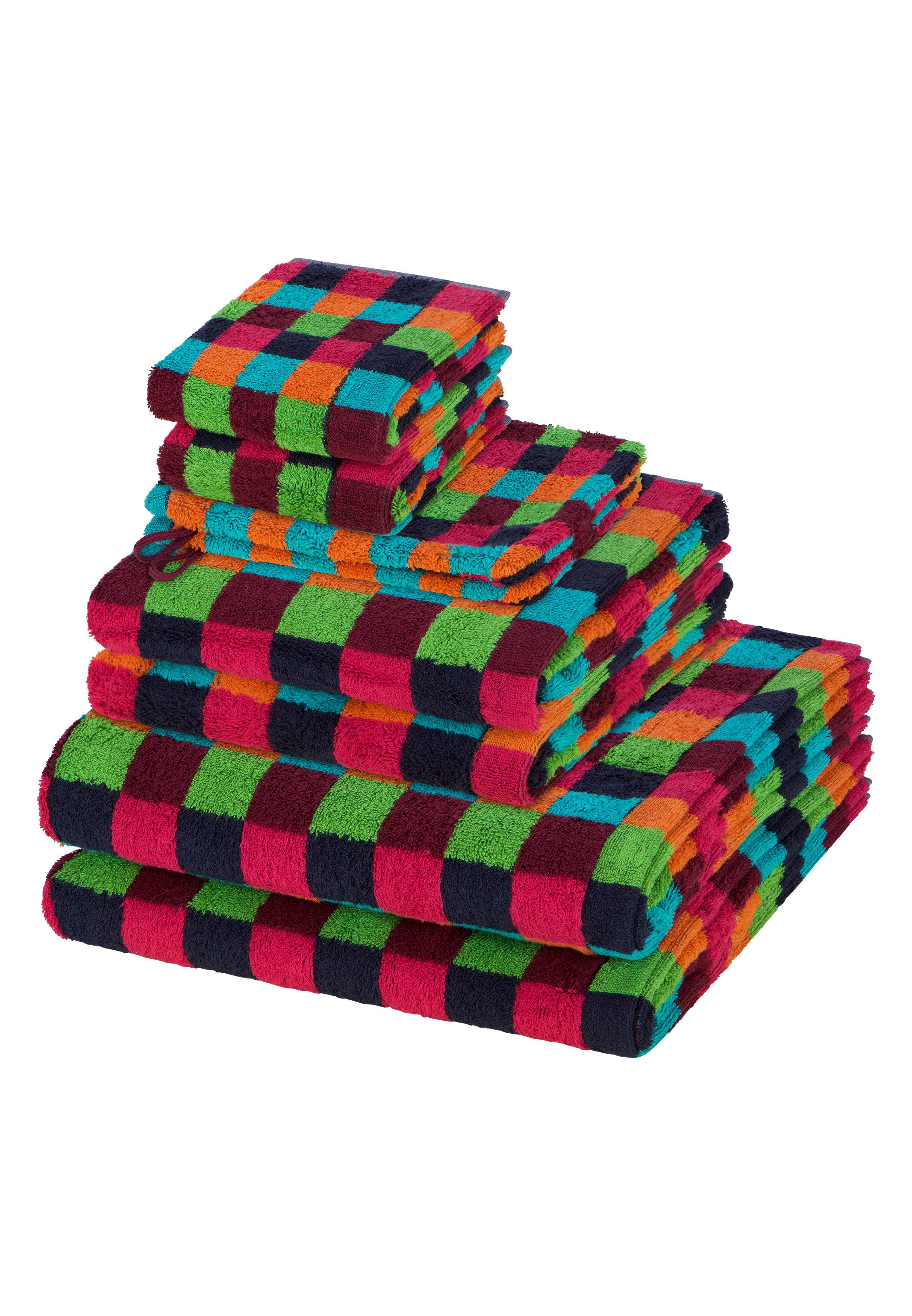 Cawö Handtuch Set 8er Pack Lifestyle, Baumwolle (Spar-Set, 8-St), 2 X Wasch- 2 X Gäste- 2 X Dusch- 2 X Handtuch im Set - Baumwolle